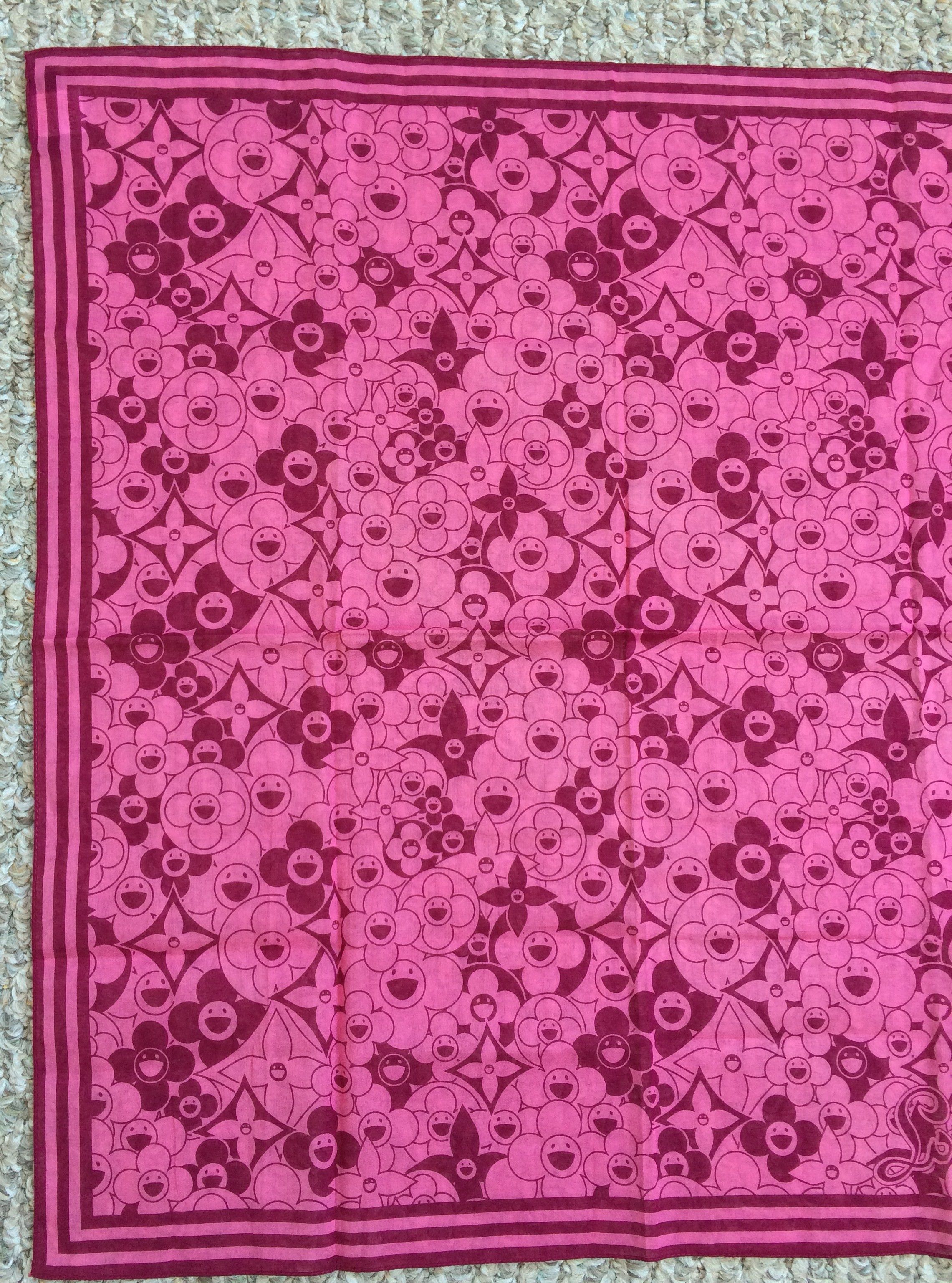 Louis Vuitton × Takashi Murakami Louis Vuitton x Murakami Cosmic Blossom Monogram Scarf Size ONE SIZE - 2 Thumbnail