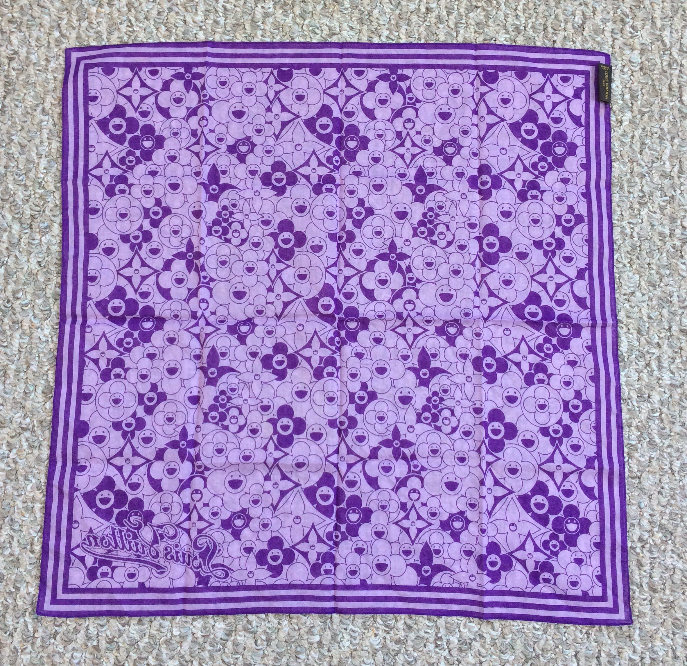Louis Vuitton × Takashi Murakami Louis Vuitton x Murakami Cosmic Blossom Monogram Scarf Size ONE SIZE - 5 Thumbnail