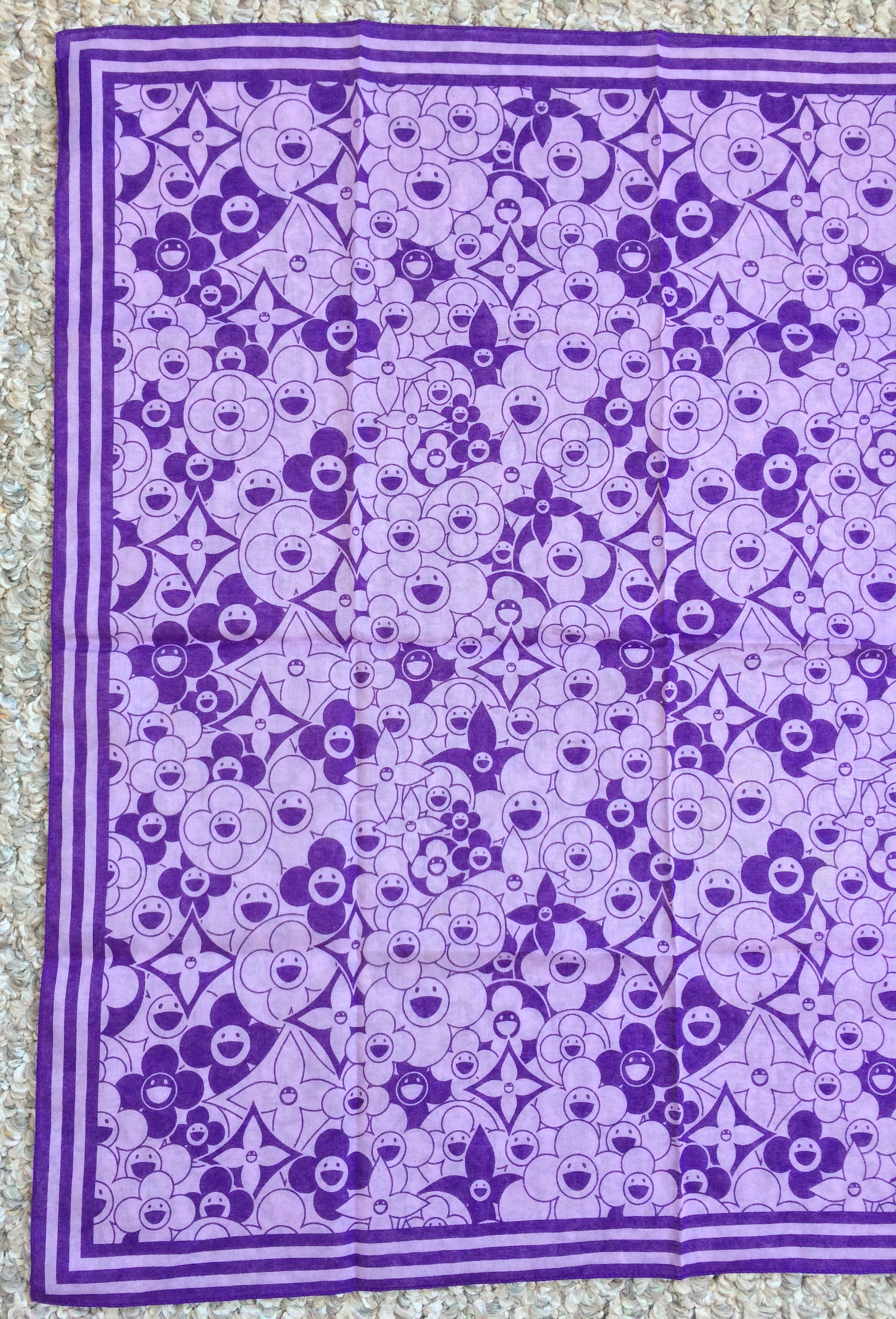 Louis Vuitton × Takashi Murakami Louis Vuitton x Murakami Cosmic Blossom Monogram Scarf Size ONE SIZE - 2 Thumbnail