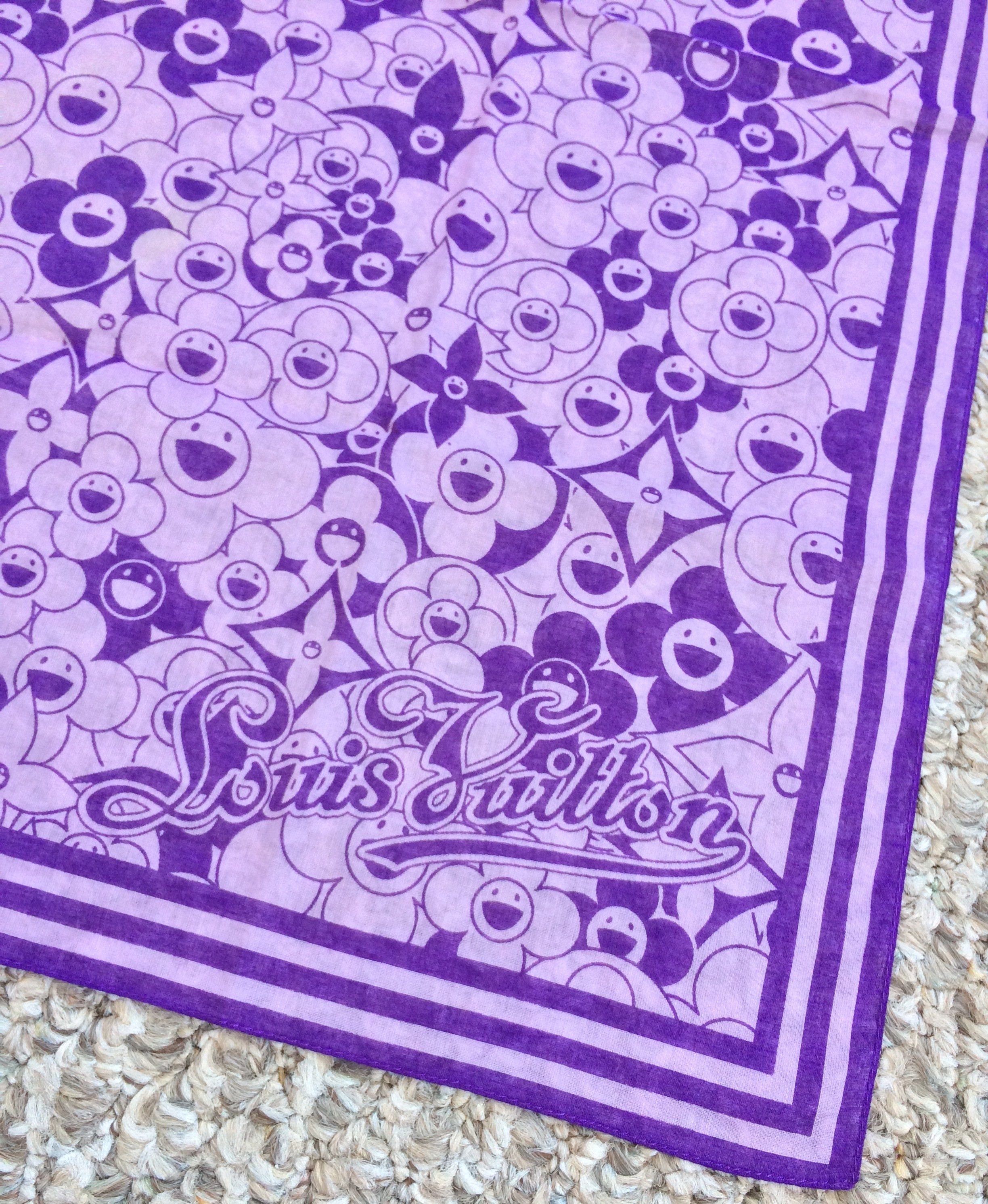 Louis Vuitton × Takashi Murakami Louis Vuitton x Murakami Cosmic Blossom Monogram Scarf Size ONE SIZE - 4 Thumbnail
