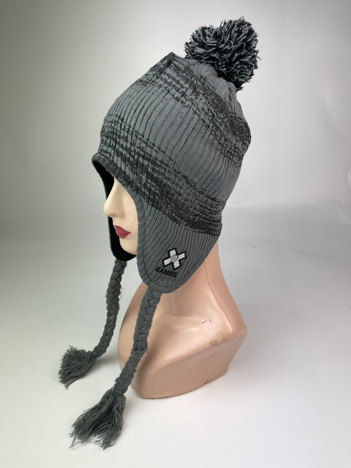 image of X Games Trapper Beanie Hat Winter Ski Snowboarding in Grey, Men's