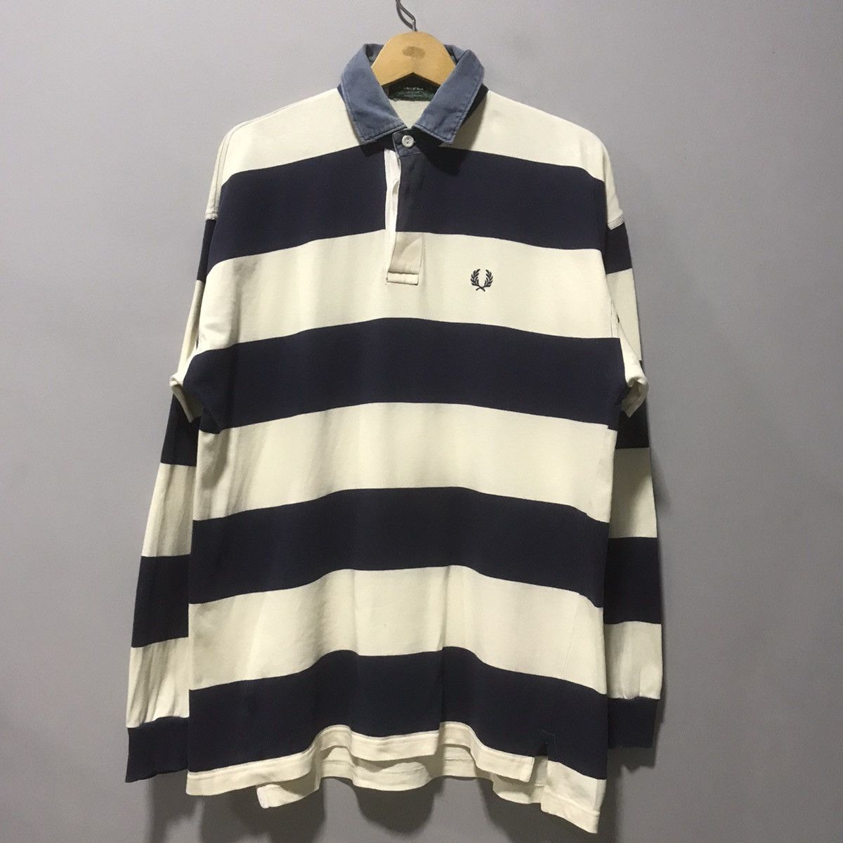 Fred Perry Vtg Fred Perry Stripe Rugby Shirt Size US M / EU 48-50 / 2 - 1 Thumbnail