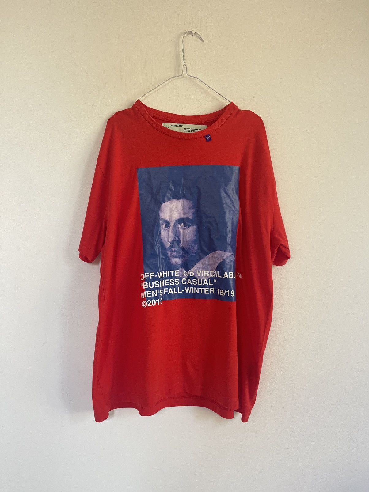 image of Off White Bernini Tee in Red, Men's (Size Large)