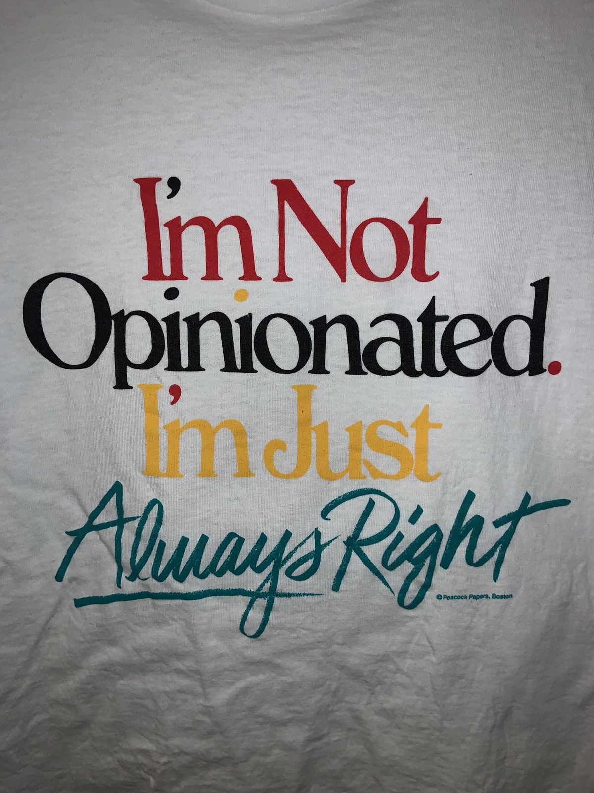 Vintage Vintage Peacock Papers Quote Tee Size US M / EU 48-50 / 2 - 2 Thumbnail
