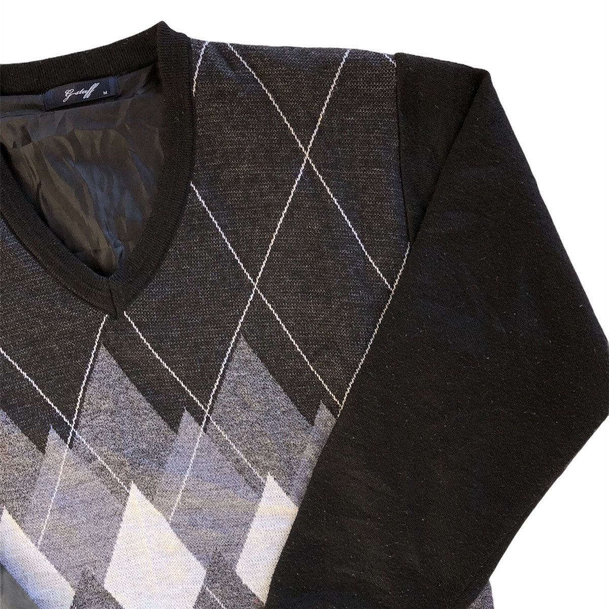Japanese Brand Sweatshirt Checker V Neck by G-Staff Size US M / EU 48-50 / 2 - 3 Thumbnail