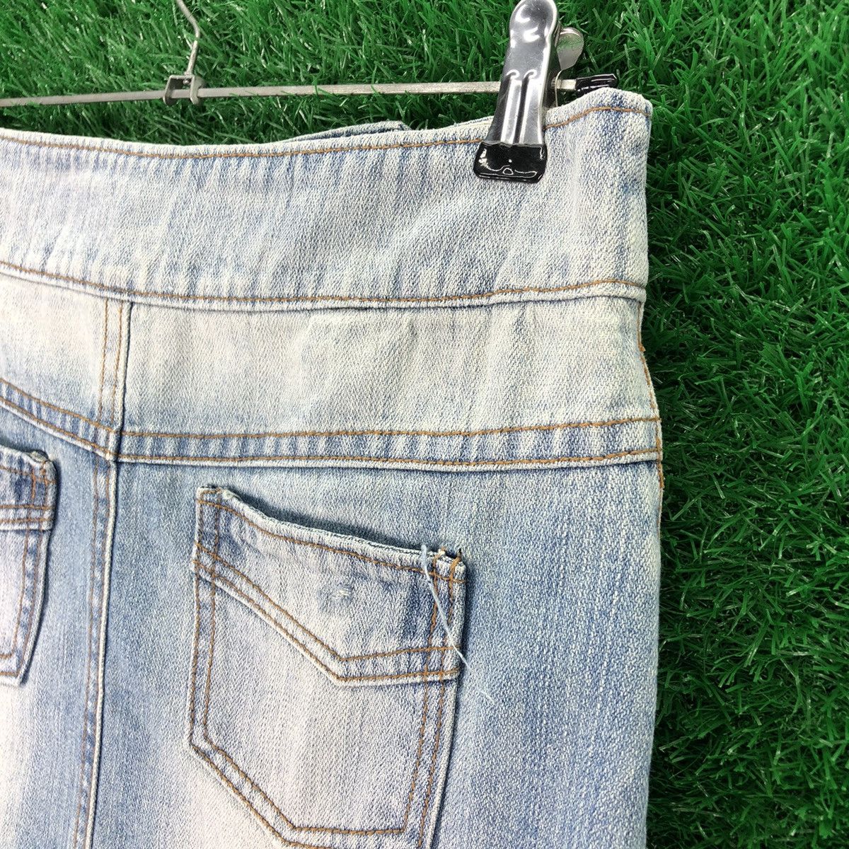 Vintage Vintage Y2K Von Dutch Sexy Denim Mini Skirt Size 29" - 6 Thumbnail