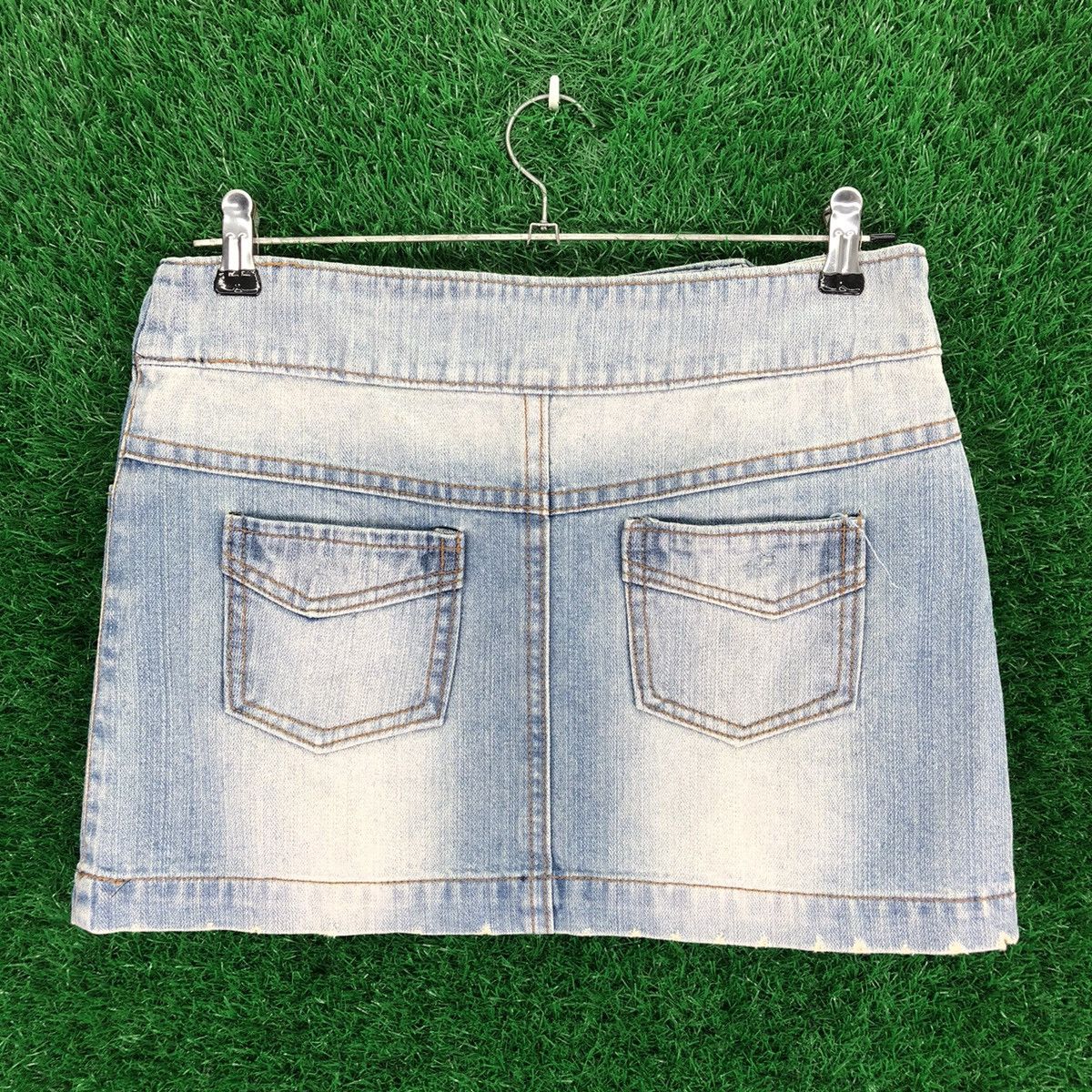 Vintage Vintage Y2K Von Dutch Sexy Denim Mini Skirt Size 29" - 5 Thumbnail
