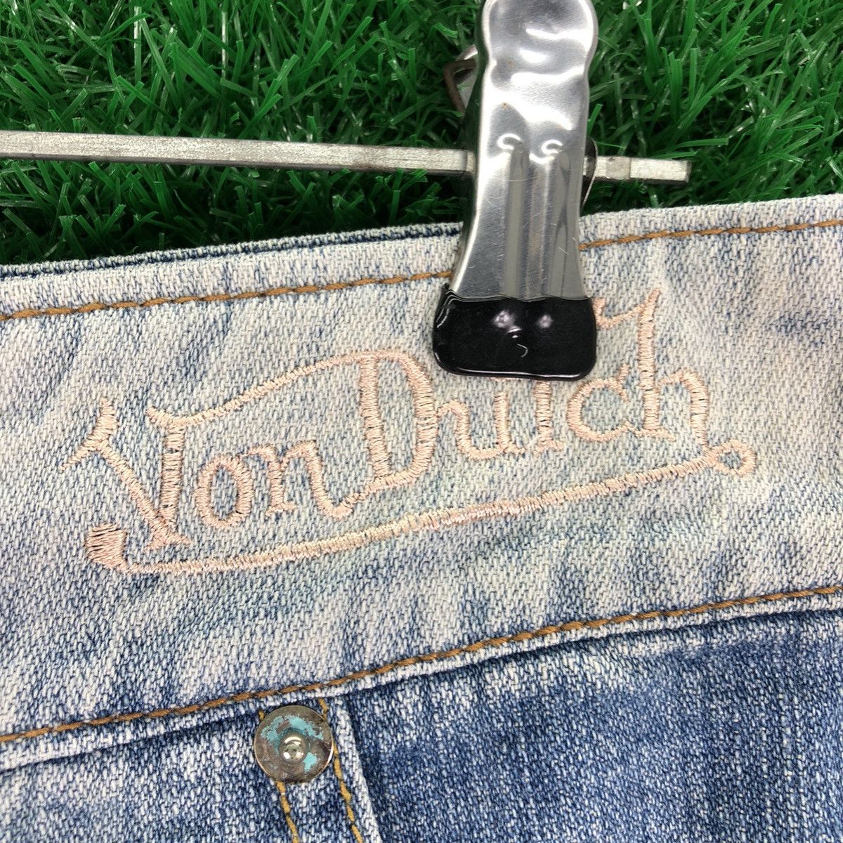 Vintage Vintage Y2K Von Dutch Sexy Denim Mini Skirt Size 29" - 11 Thumbnail