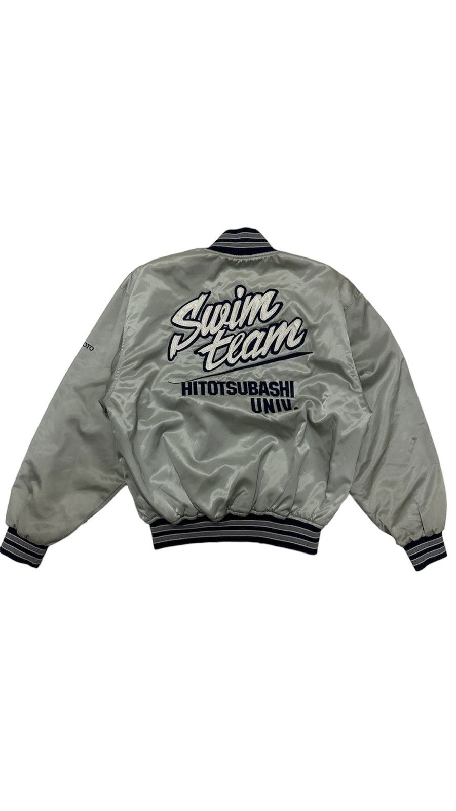 image of Mcgregor x Vintage VTG 90’S Swim Team Hitotsubashi University Varsity Jacket in Blue Silver (Size X