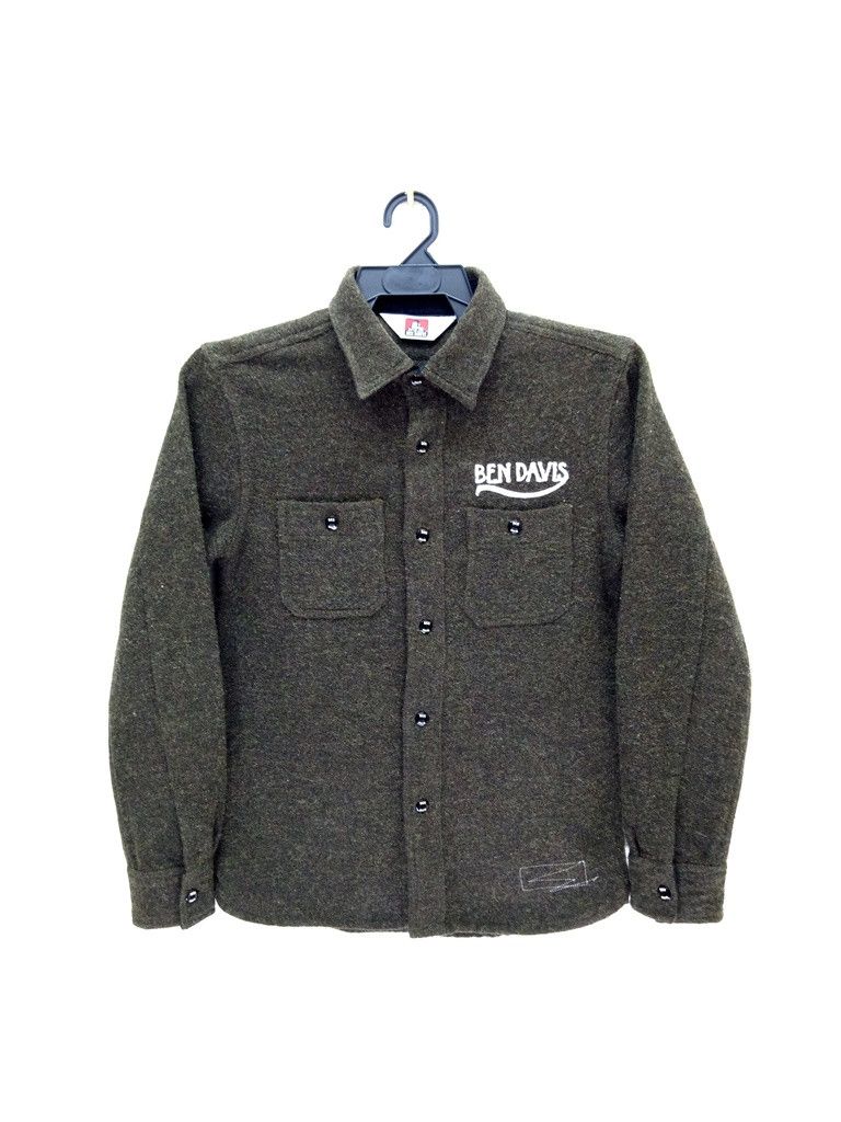 🔥🔥Ben Davis Workware Button Wool Shirt Jacket Embroidery