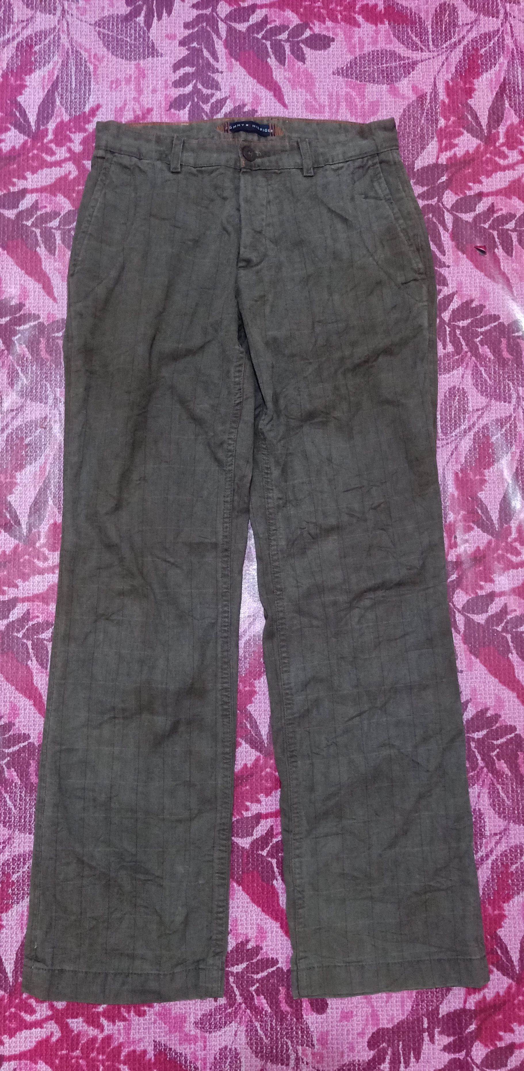 Designer × Tommy Hilfiger 💥90s Tommy Hilfiger Stripe Trousers Flared Pants Size US 29 - 4 Thumbnail