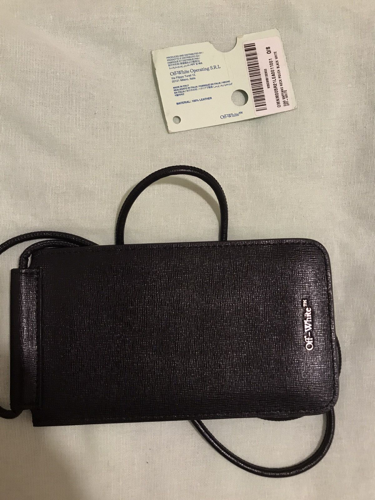 Off-White Off-White c/o Virgil Abloh Neck Diag Saffiano Pouch Bag Size ONE SIZE - 9 Thumbnail