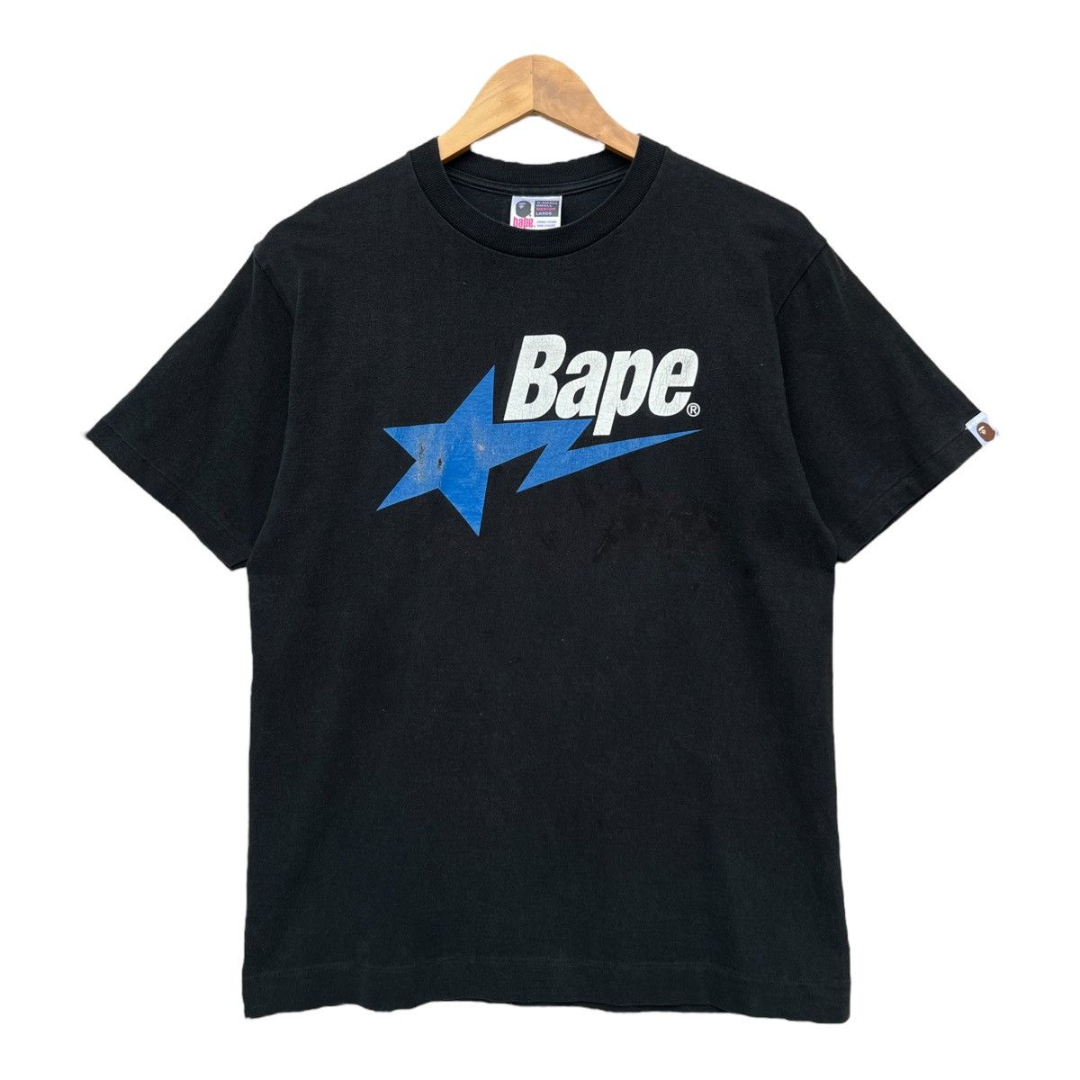 image of Vintage Bape Star Tee Bape Star Medium in Black, Men's