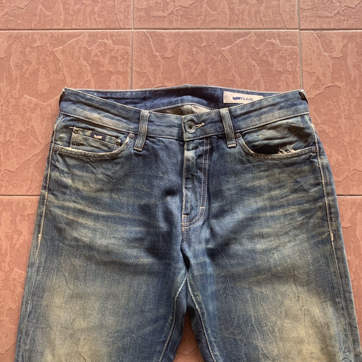 GAS × Japanese Brand × Vintage VINTAGE GAS MODEL NORTON 30x32 JEANS MUDWASH DENIM PANTS Size US 30 / EU 46 - 2 Thumbnail
