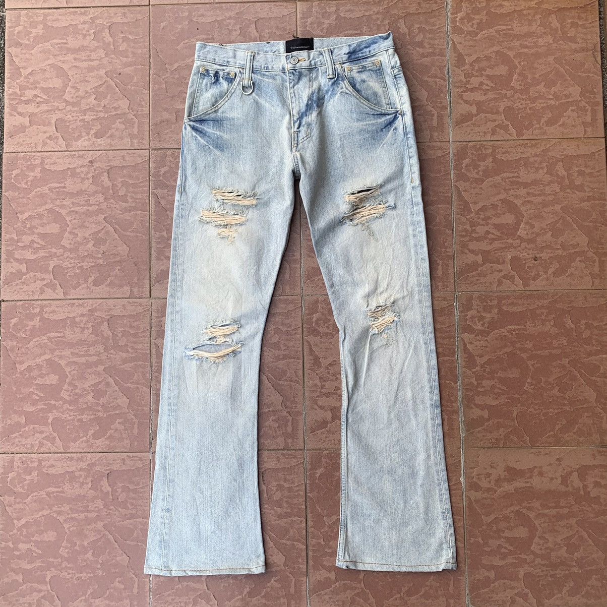 Japanese Brand 💥STEALS!FLARE/BOOTCUT VINTAGE JAPAN RIPPED FADED JEANS W31 Size US 31 - 1 Thumbnail