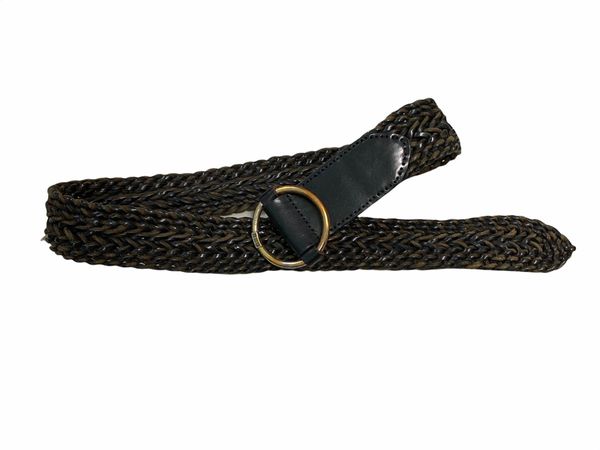 Black Braided leather belt, Polo Ralph Lauren