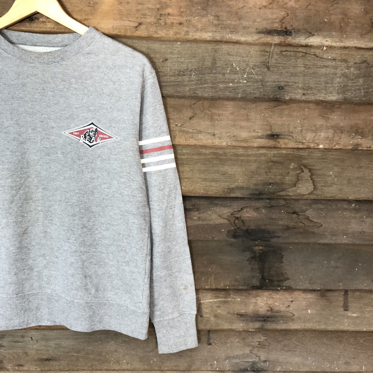 Japanese Brand Bear Surf Boards Grey vintage Sweatshirt #042B Size US M / EU 48-50 / 2 - 5 Thumbnail
