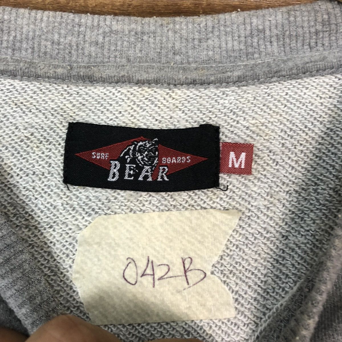 Japanese Brand Bear Surf Boards Grey vintage Sweatshirt #042B Size US M / EU 48-50 / 2 - 11 Thumbnail
