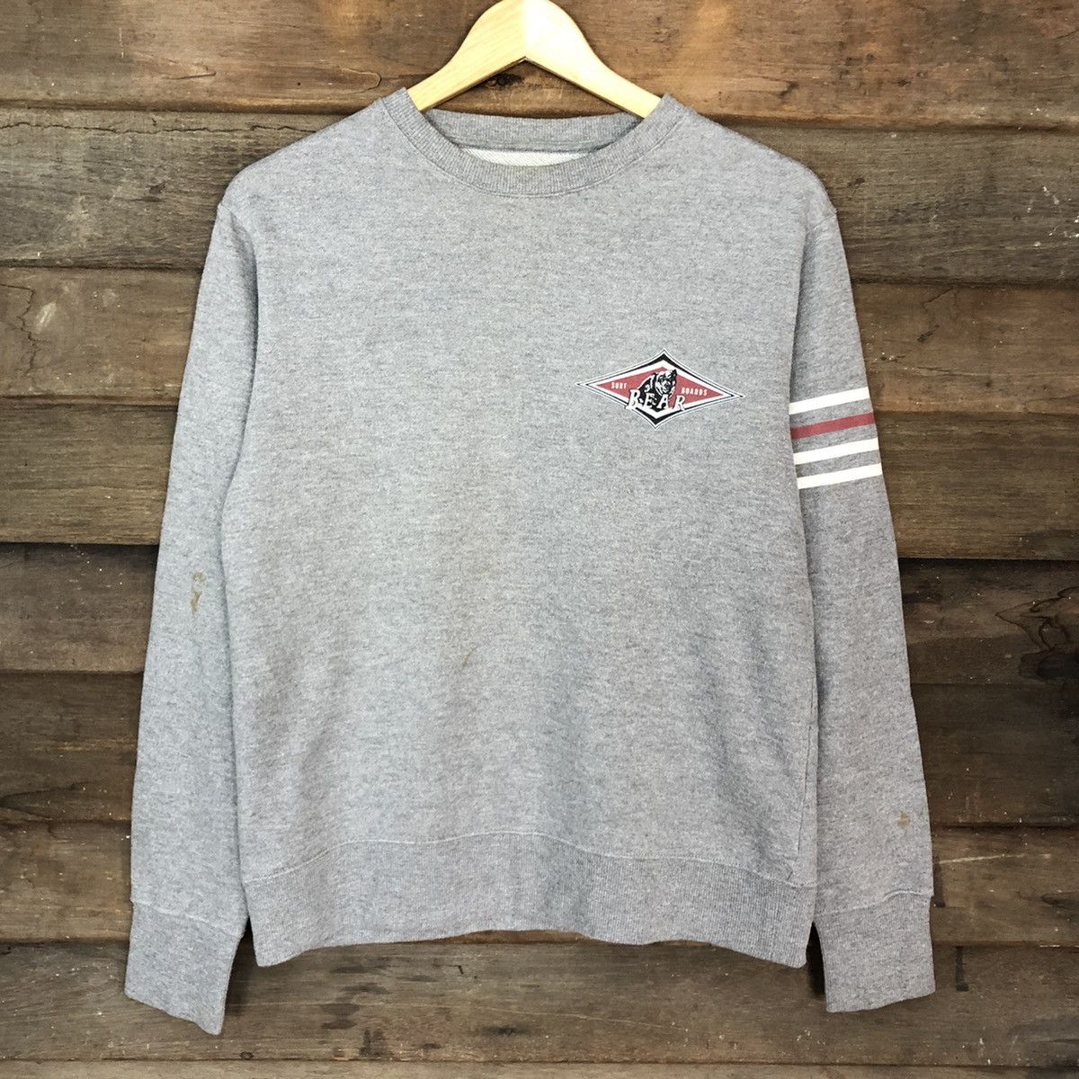 Japanese Brand Bear Surf Boards Grey vintage Sweatshirt #042B Size US M / EU 48-50 / 2 - 8 Thumbnail