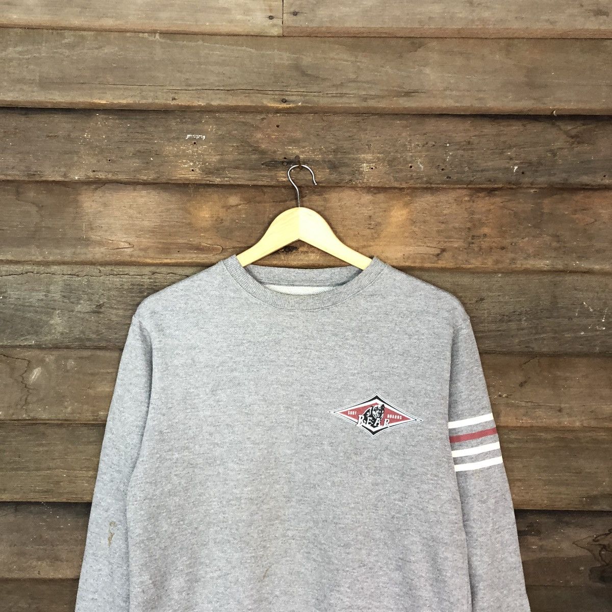Japanese Brand Bear Surf Boards Grey vintage Sweatshirt #042B Size US M / EU 48-50 / 2 - 9 Thumbnail