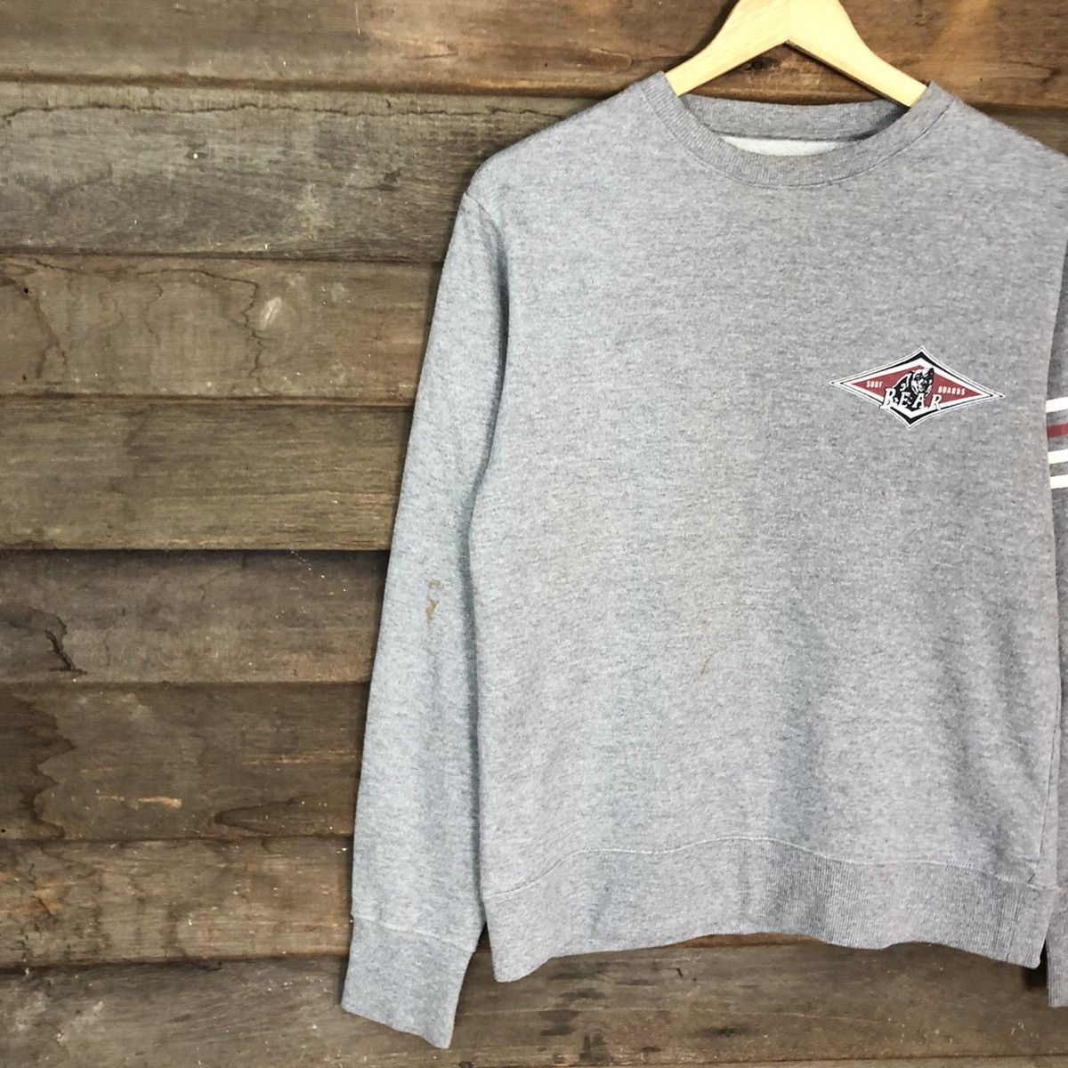 Japanese Brand Bear Surf Boards Grey vintage Sweatshirt #042B Size US M / EU 48-50 / 2 - 7 Thumbnail