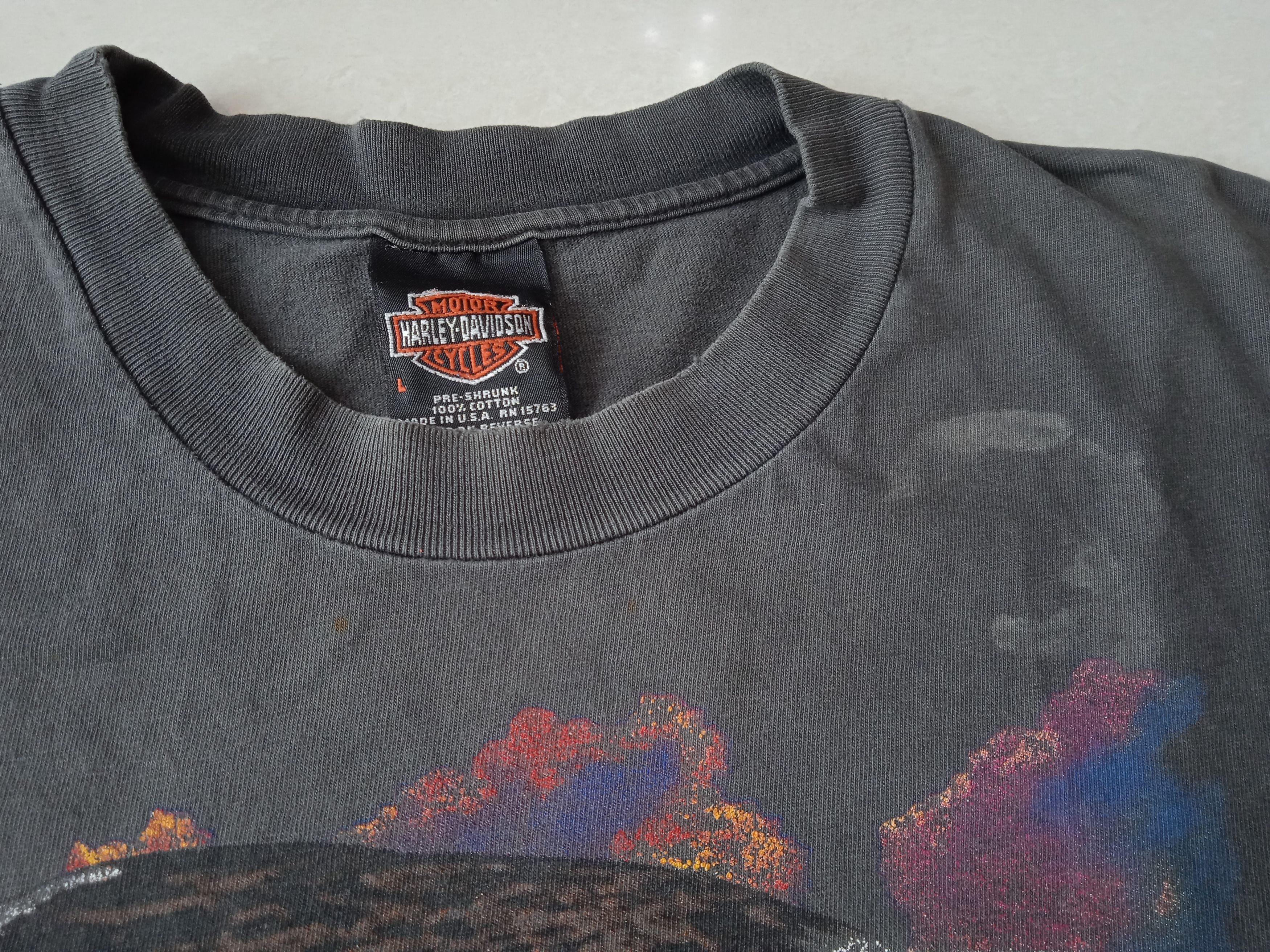 Harley Davidson Vintage 90s Harley Davidson 1999 T-Shirt Well Worn Size US L / EU 52-54 / 3 - 8 Thumbnail