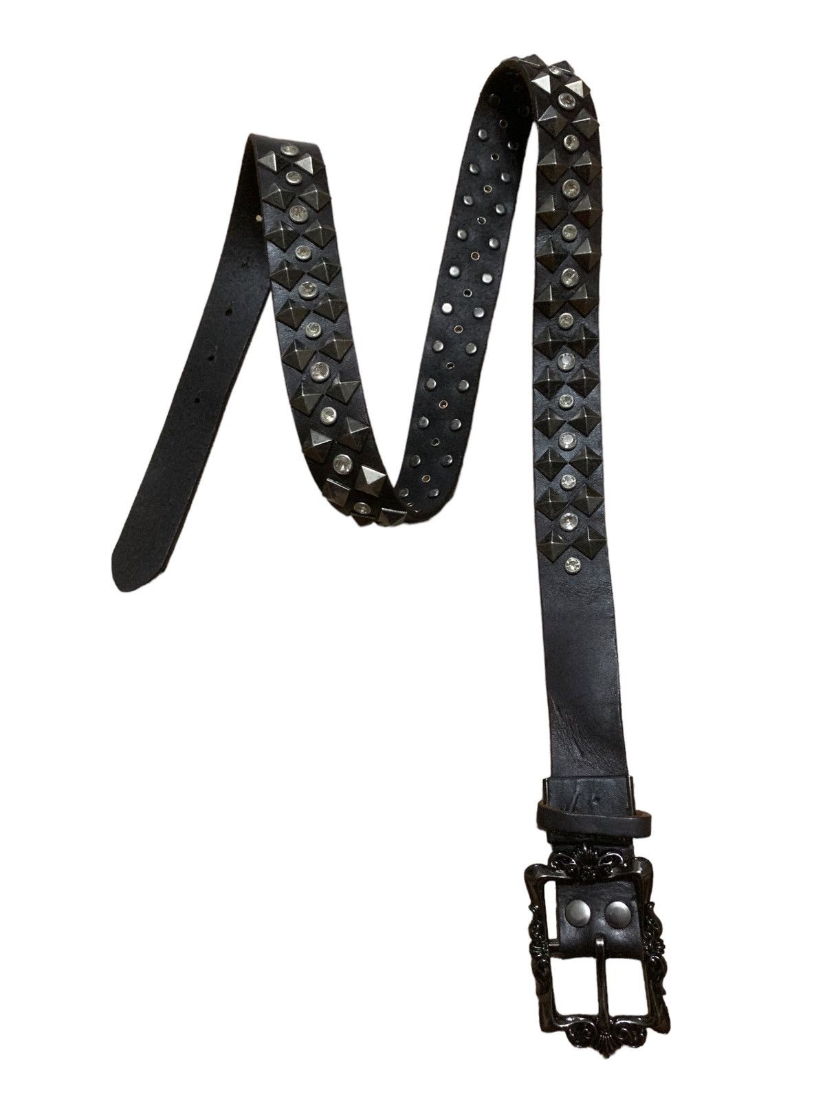 Japanese Brand 🇯🇵 Japan Crafted Swarovski Studded Leather Belt BB Simons Size ONE SIZE - 3 Thumbnail