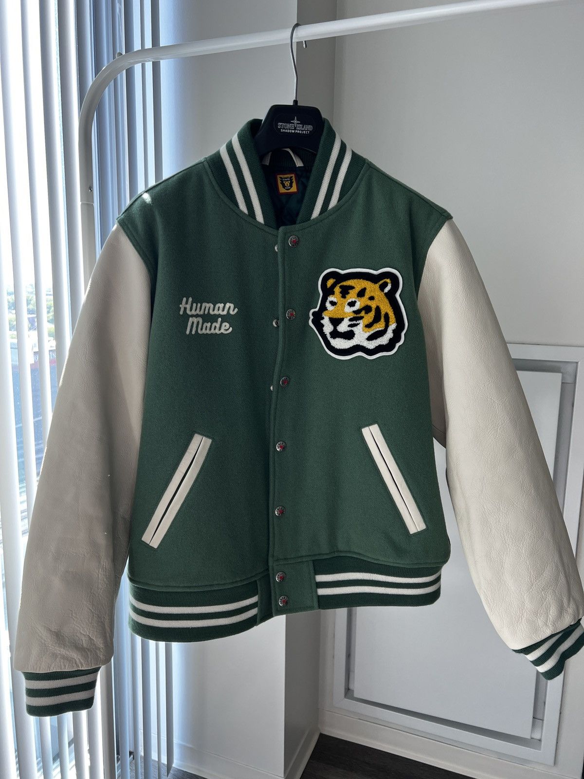 Hot Dog Tiger Human Made Green Varsity Jacket - Jackets Masters