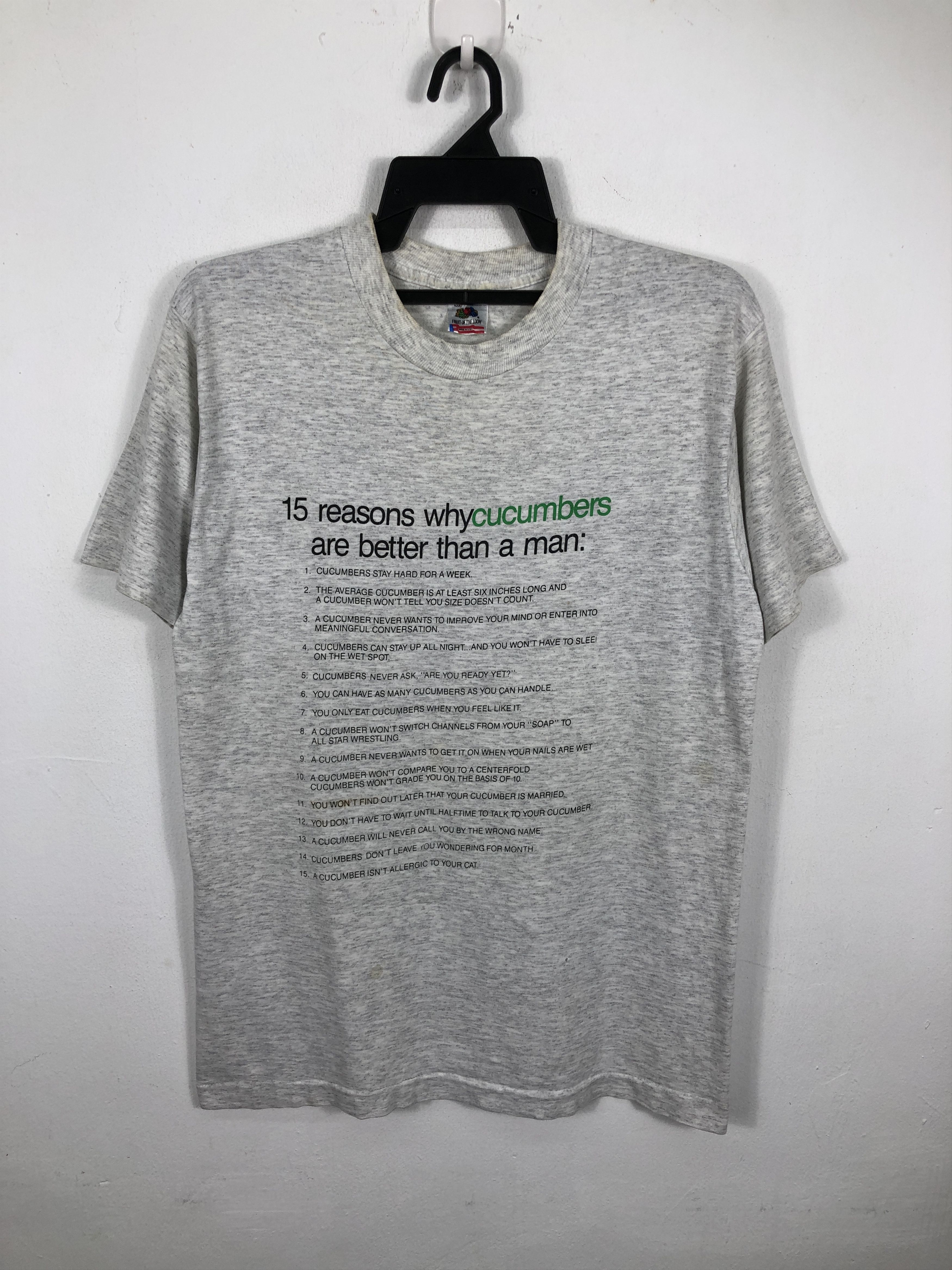 Vintage Vintage Cucumbers Are Better Than A Man Humor Funny T-Shirt Size US M / EU 48-50 / 2 - 2 Thumbnail