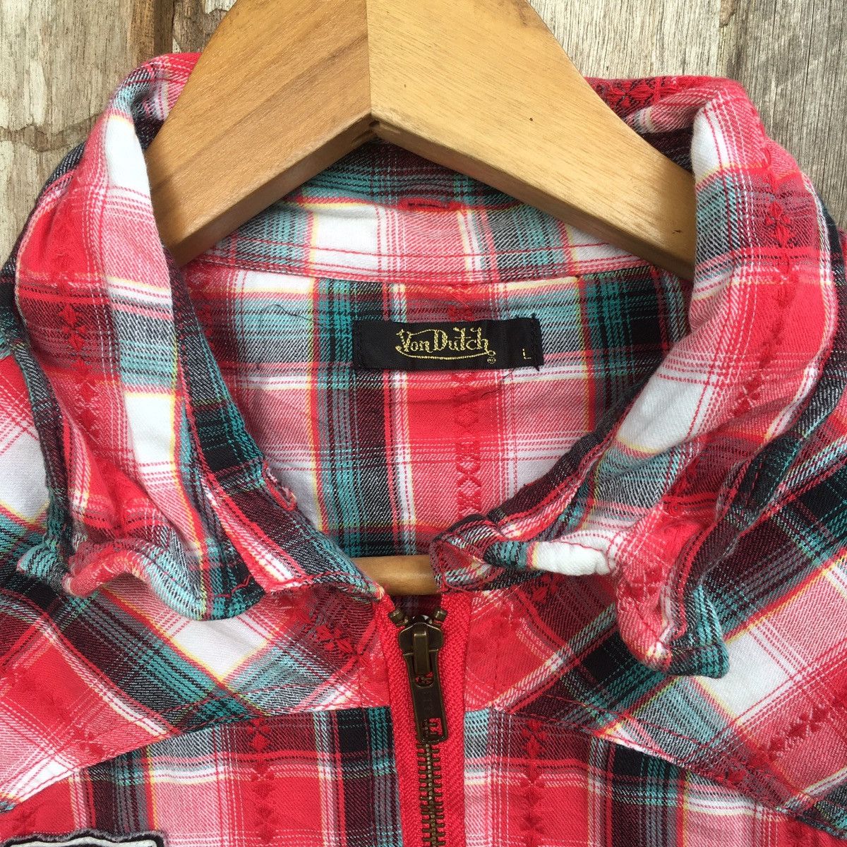 Von Dutch Vintage Von Dutch Motorcycles Zipper Flannel ERD GRUNGE OG Size US L / EU 52-54 / 3 - 3 Thumbnail