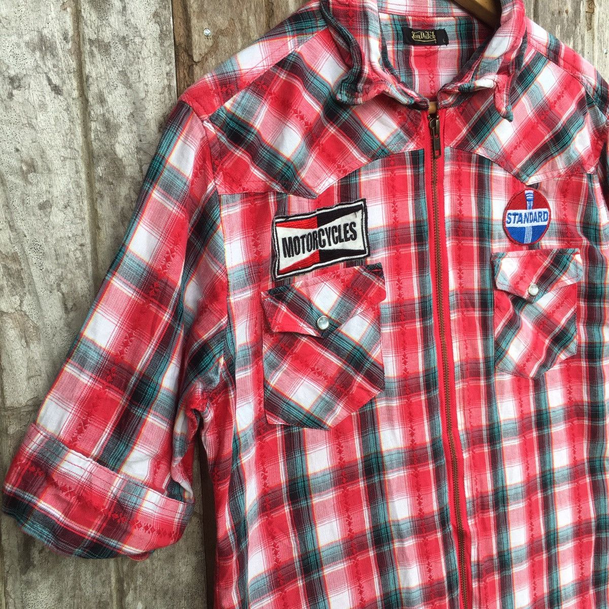 Von Dutch Vintage Von Dutch Motorcycles Zipper Flannel ERD GRUNGE OG Size US L / EU 52-54 / 3 - 2 Thumbnail