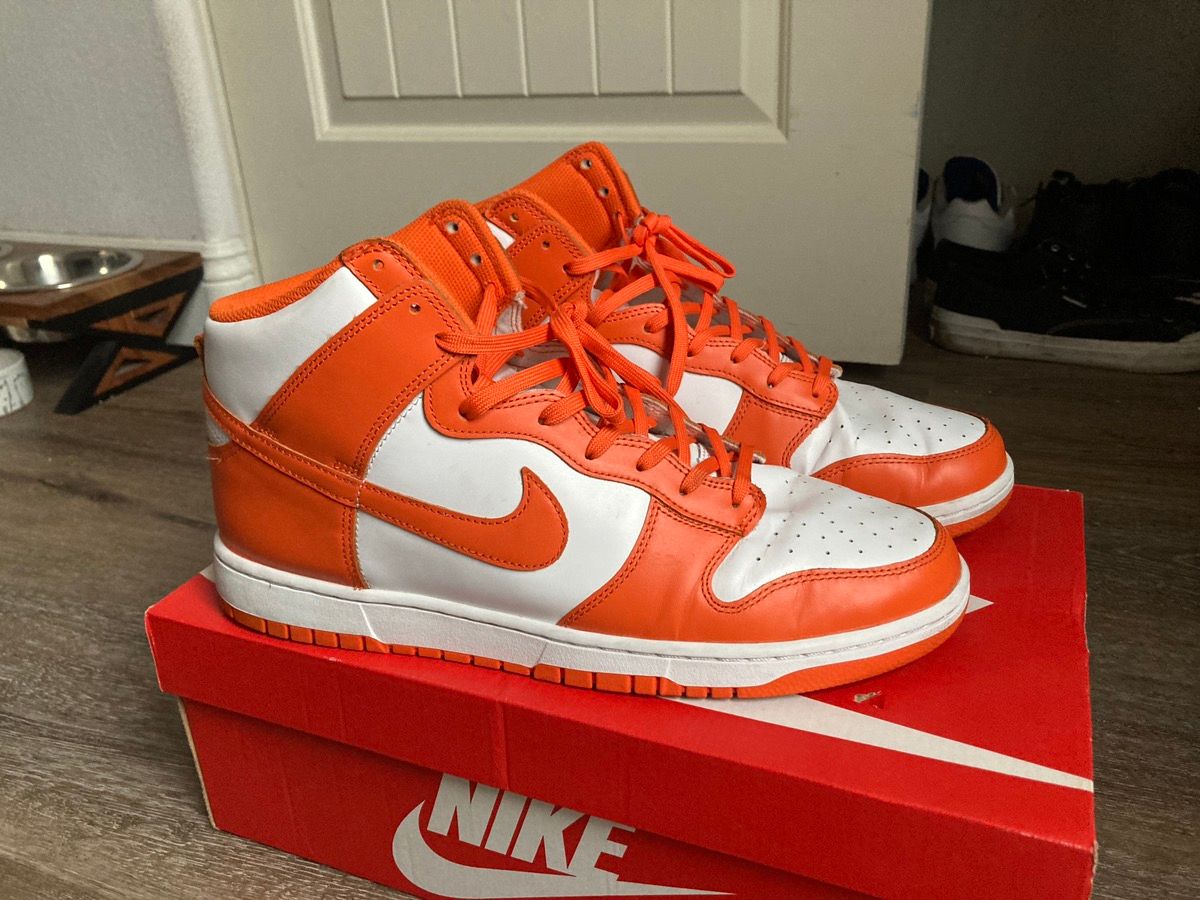 Pre-owned Nike Dunk Hi Retro “syracuse” Shoes In Orange