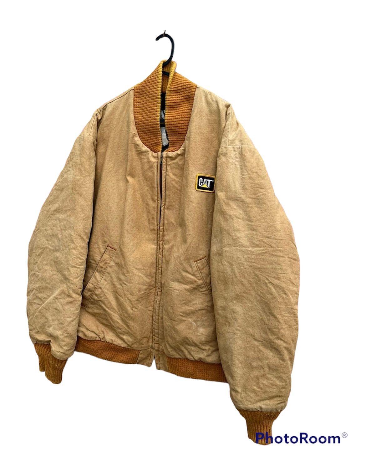 Carhartt (A69). VINTAGE CATERPILLAR DUCK CANVAS BOMBER JACKET Size US L / EU 52-54 / 3 - 3 Thumbnail