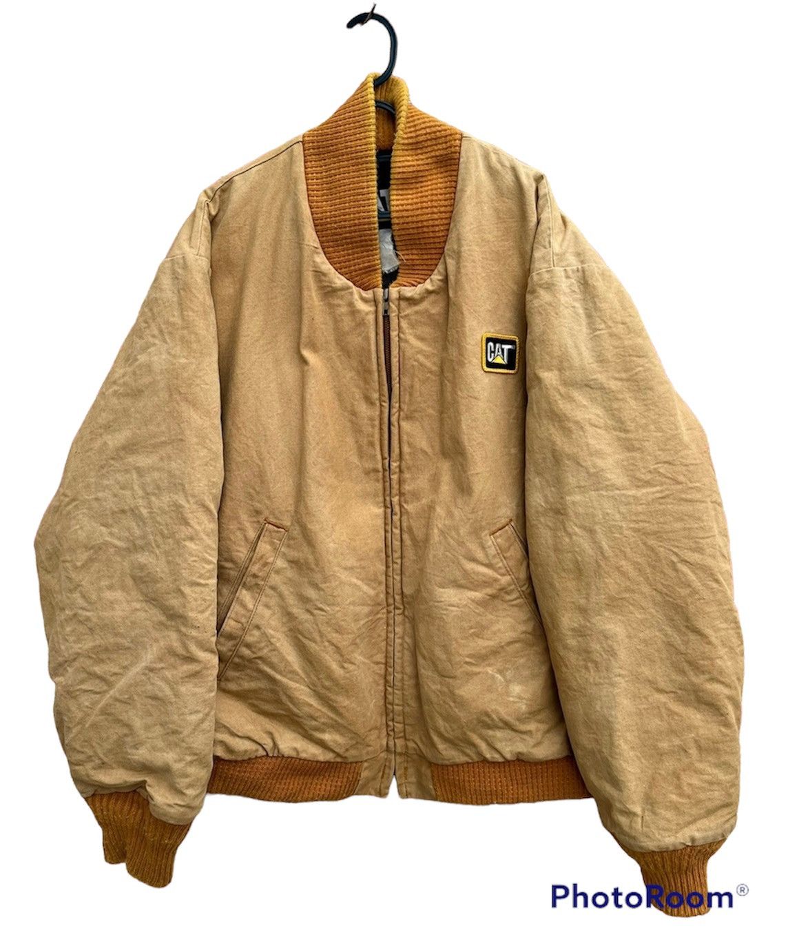 Carhartt (A69). VINTAGE CATERPILLAR DUCK CANVAS BOMBER JACKET Size US L / EU 52-54 / 3 - 1 Thumbnail