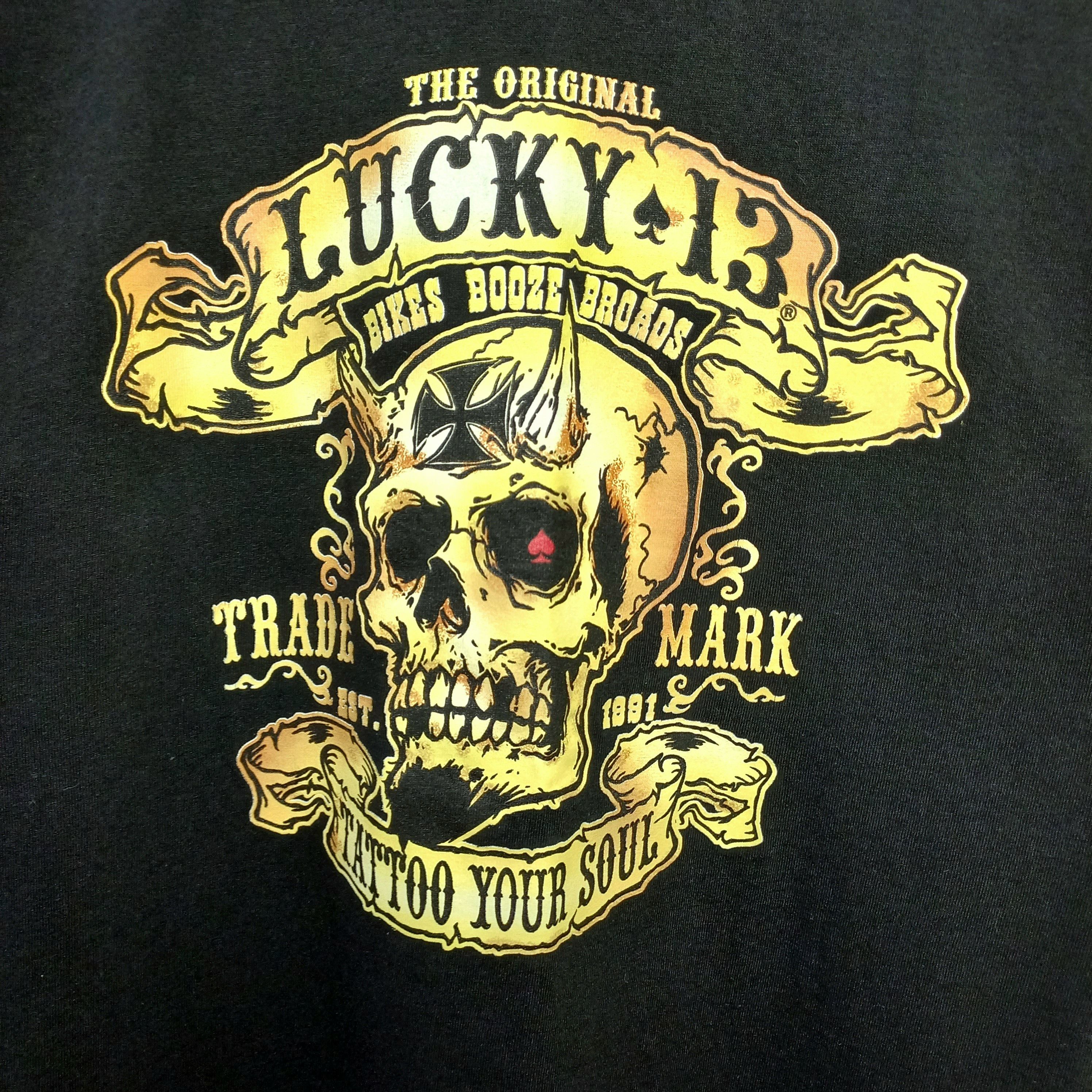 Vintage Lucky 13 Apparel Bikes Booze Broads Logo T-Shirt Vintage 90s Size US M / EU 48-50 / 2 - 7 Thumbnail