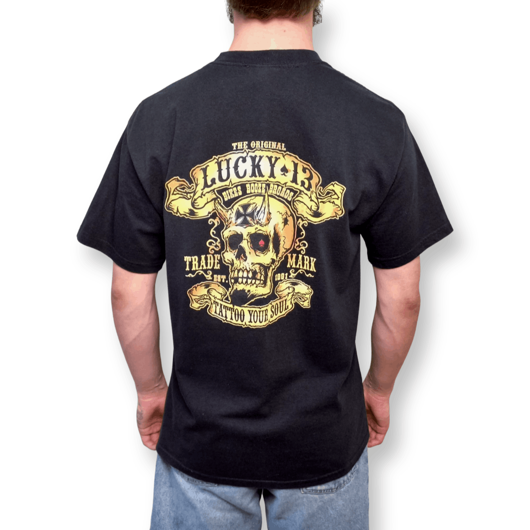 Vintage Lucky 13 Apparel Bikes Booze Broads Logo T-Shirt Vintage 90s Size US M / EU 48-50 / 2 - 4 Thumbnail