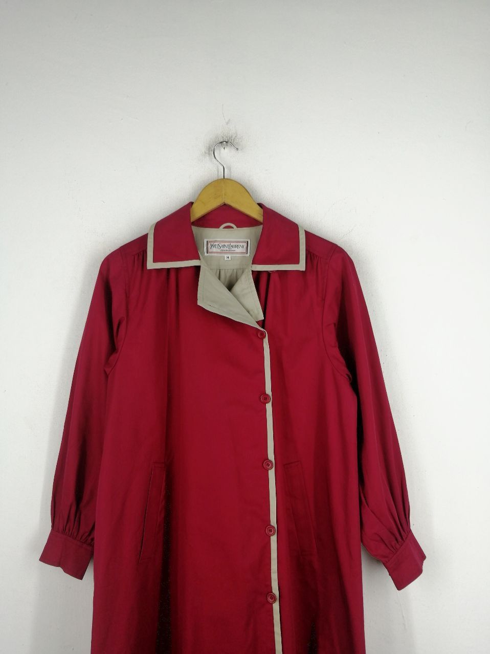 Vintage × Yves Saint Laurent Yves Saint Laurent Red Long Jacket Size US M / EU 48-50 / 2 - 3 Thumbnail