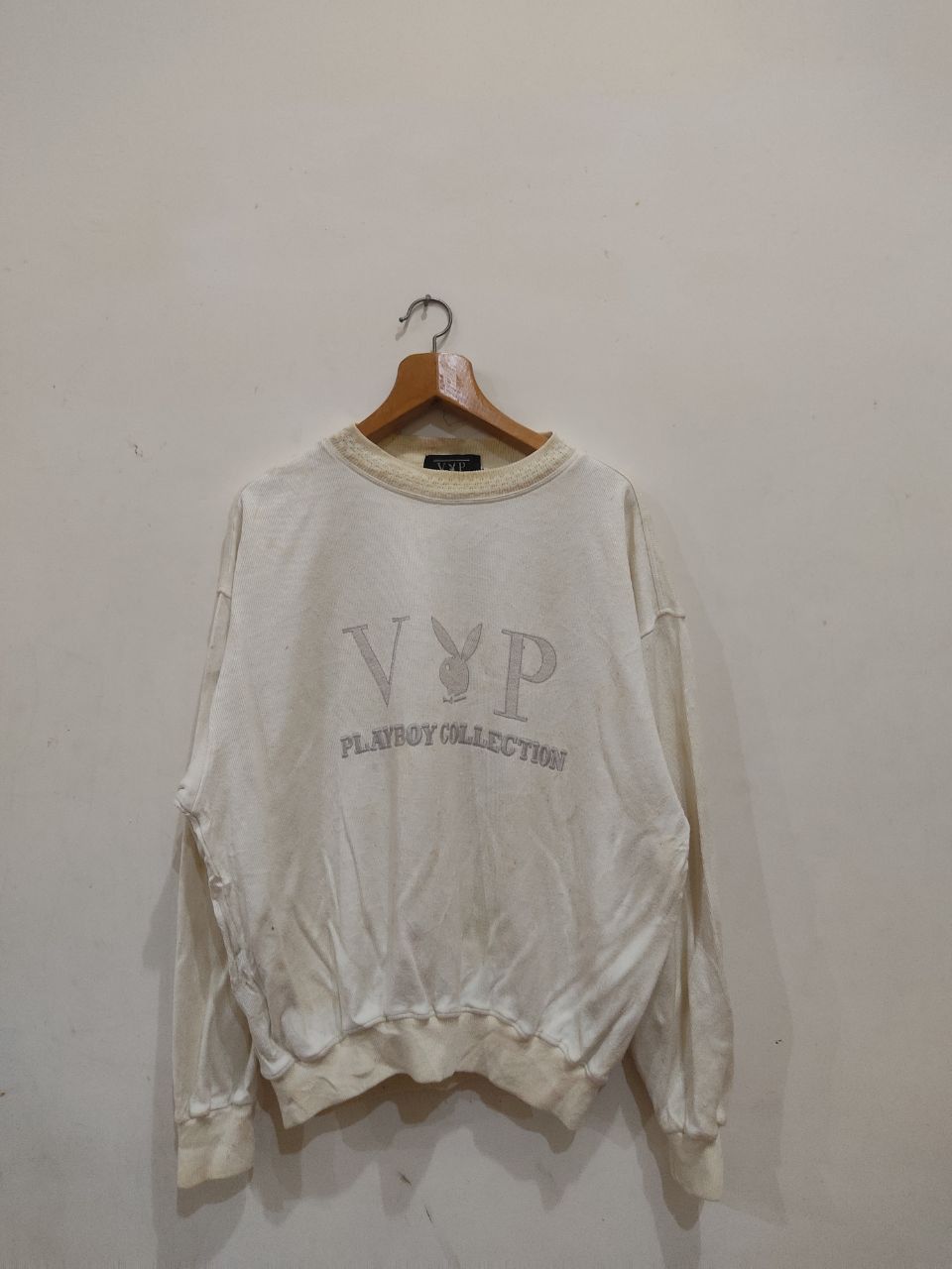 Playboy × Vintage Vintage Playboy Logo White Sweatshirt Size US L / EU 52-54 / 3 - 2 Thumbnail