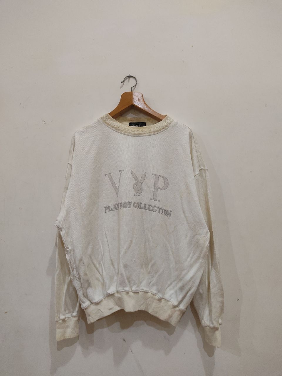 Playboy × Vintage Vintage Playboy Logo White Sweatshirt Size US L / EU 52-54 / 3 - 1 Thumbnail