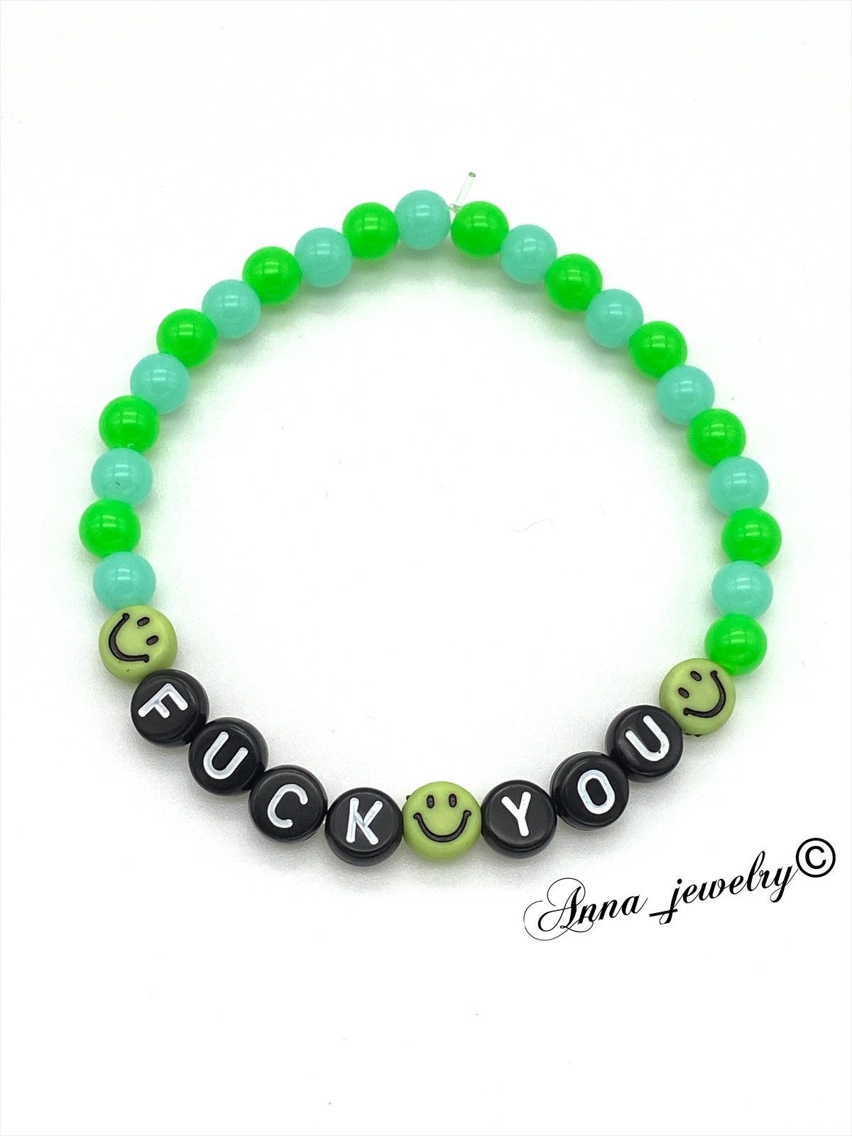 Jewelry Fuck you acrylic stretch bracelet Size ONE SIZE - 1 Thumbnail