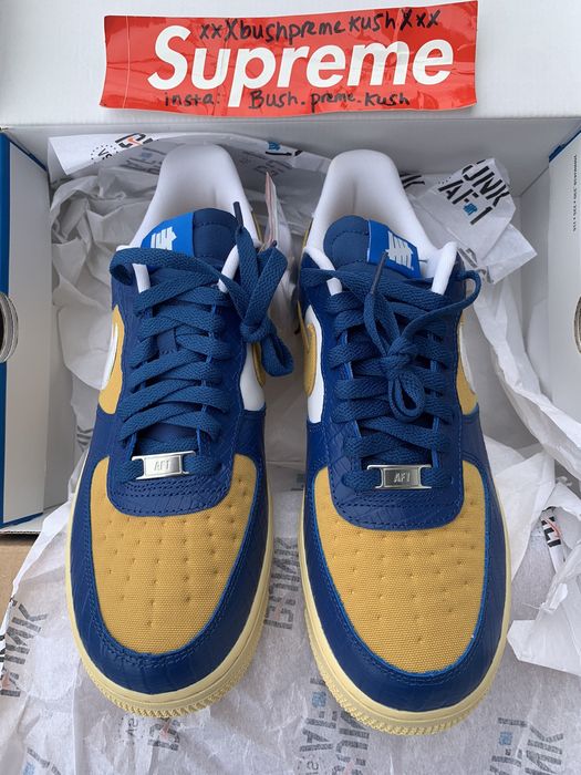 Nike Air Force 1 Low SP Undefeated 5 on It Blue Yellow Croc