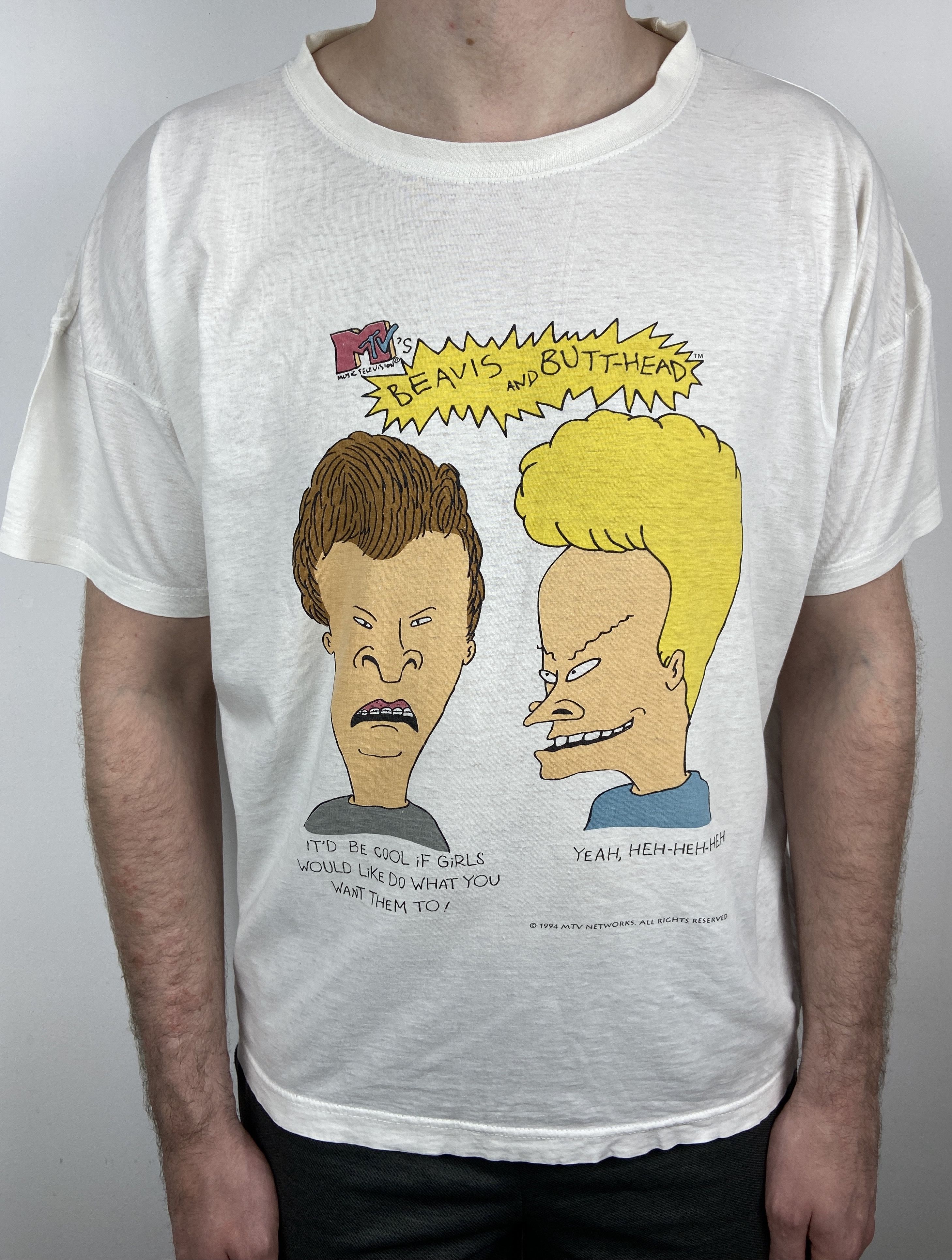 Vintage 90s Vintage Beavis And Butthead Cartoon Graphic T Shirt Size US L / EU 52-54 / 3 - 1 Thumbnail