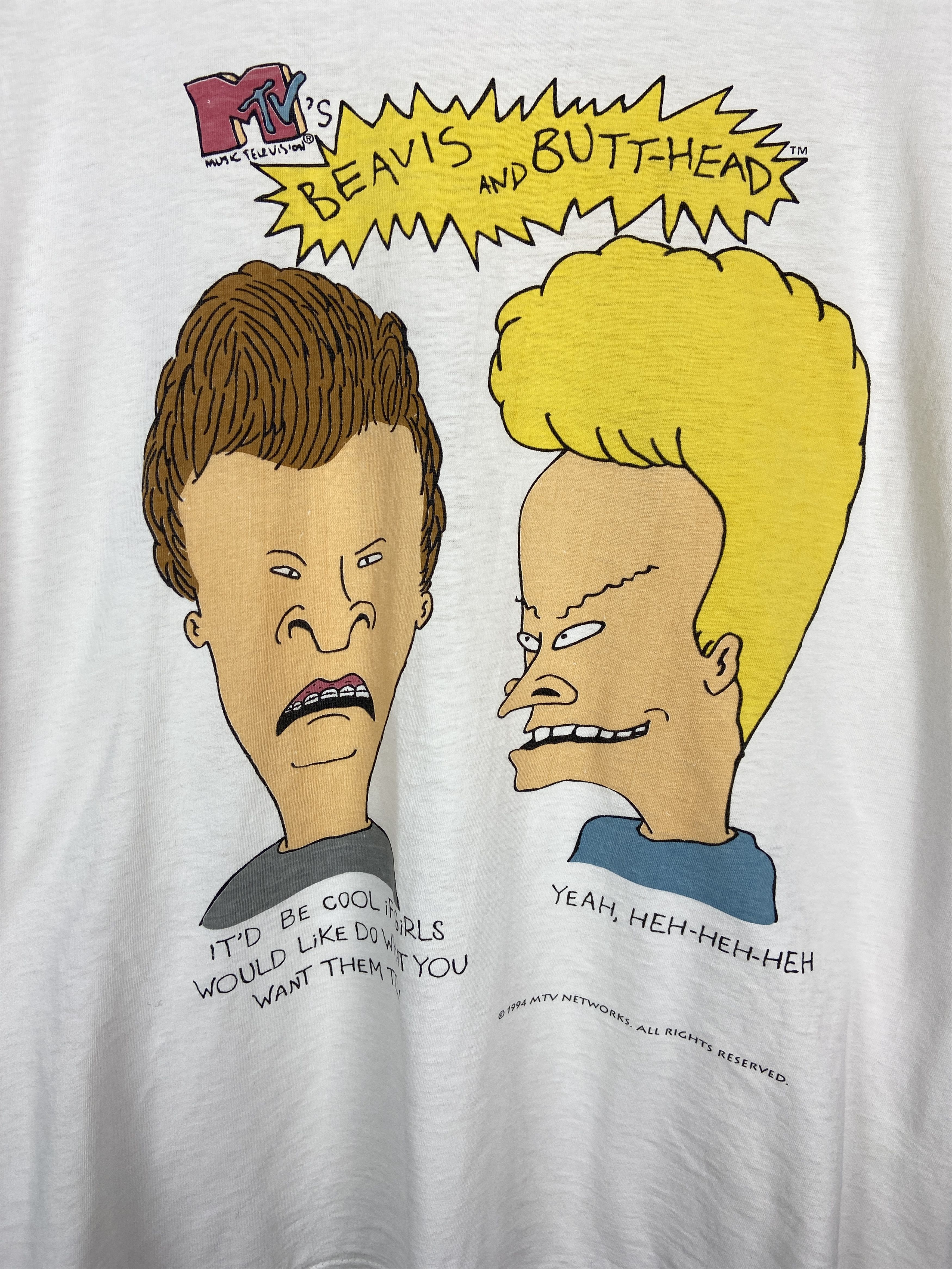 Vintage 90s Vintage Beavis And Butthead Cartoon Graphic T Shirt Size US L / EU 52-54 / 3 - 5 Thumbnail