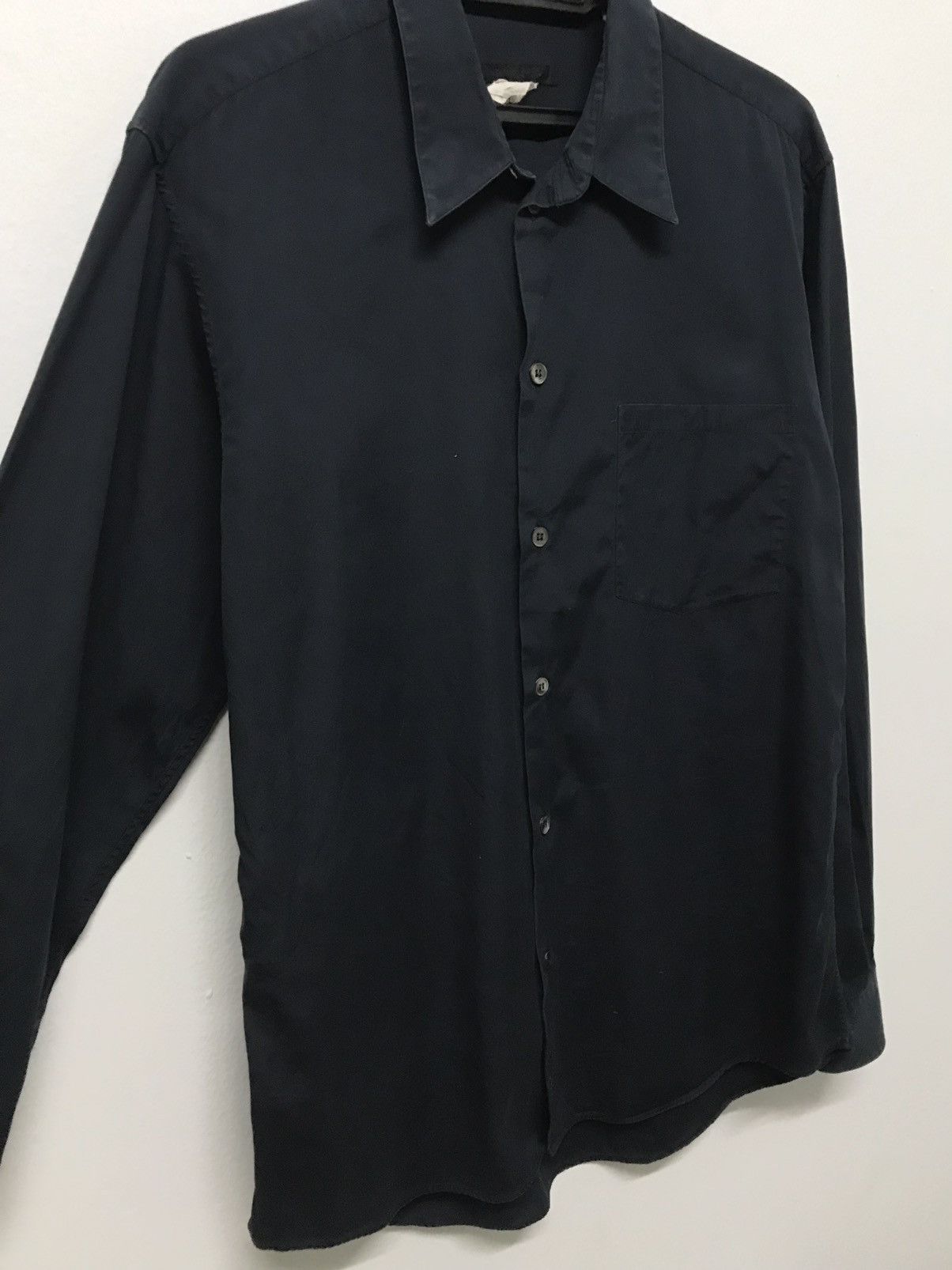 Helmut Lang Vintage Archive Helmut Lang Plain Dark Blue Shirt Size US L / EU 52-54 / 3 - 2 Thumbnail