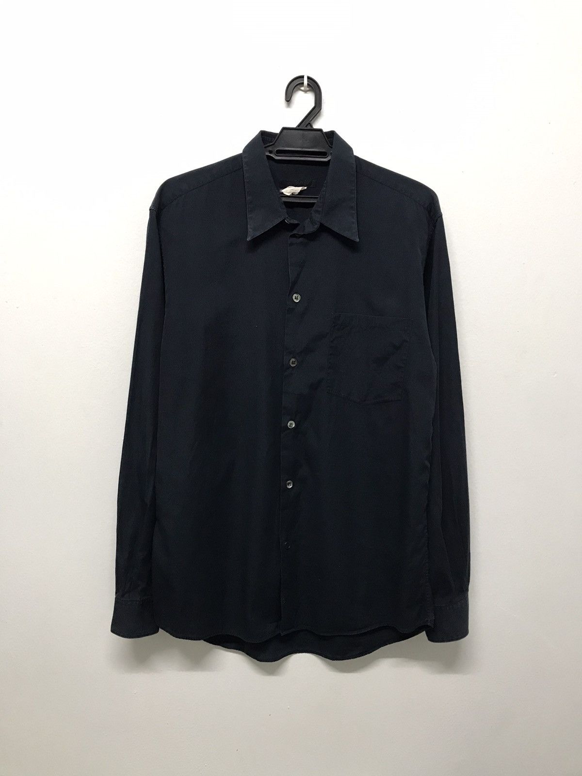Helmut Lang Vintage Archive Helmut Lang Plain Dark Blue Shirt Size US L / EU 52-54 / 3 - 1 Thumbnail