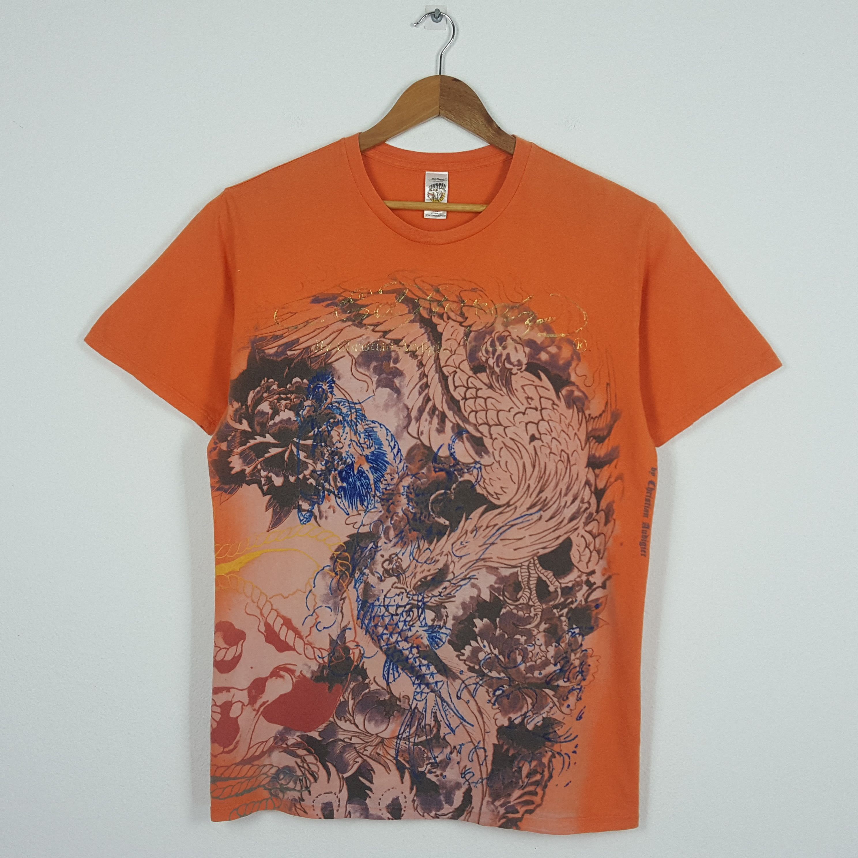 Christian Audigier × Ed Hardy × Vintage Vintage Ed Hardy by Christian Audigier Dragon Style t-shirt Size US XL / EU 56 / 4 - 1 Thumbnail