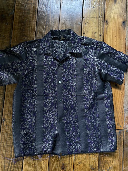 Needles Needles Raw Hem Cabana Shirt w/ Gold Paisley Pattern | Grailed