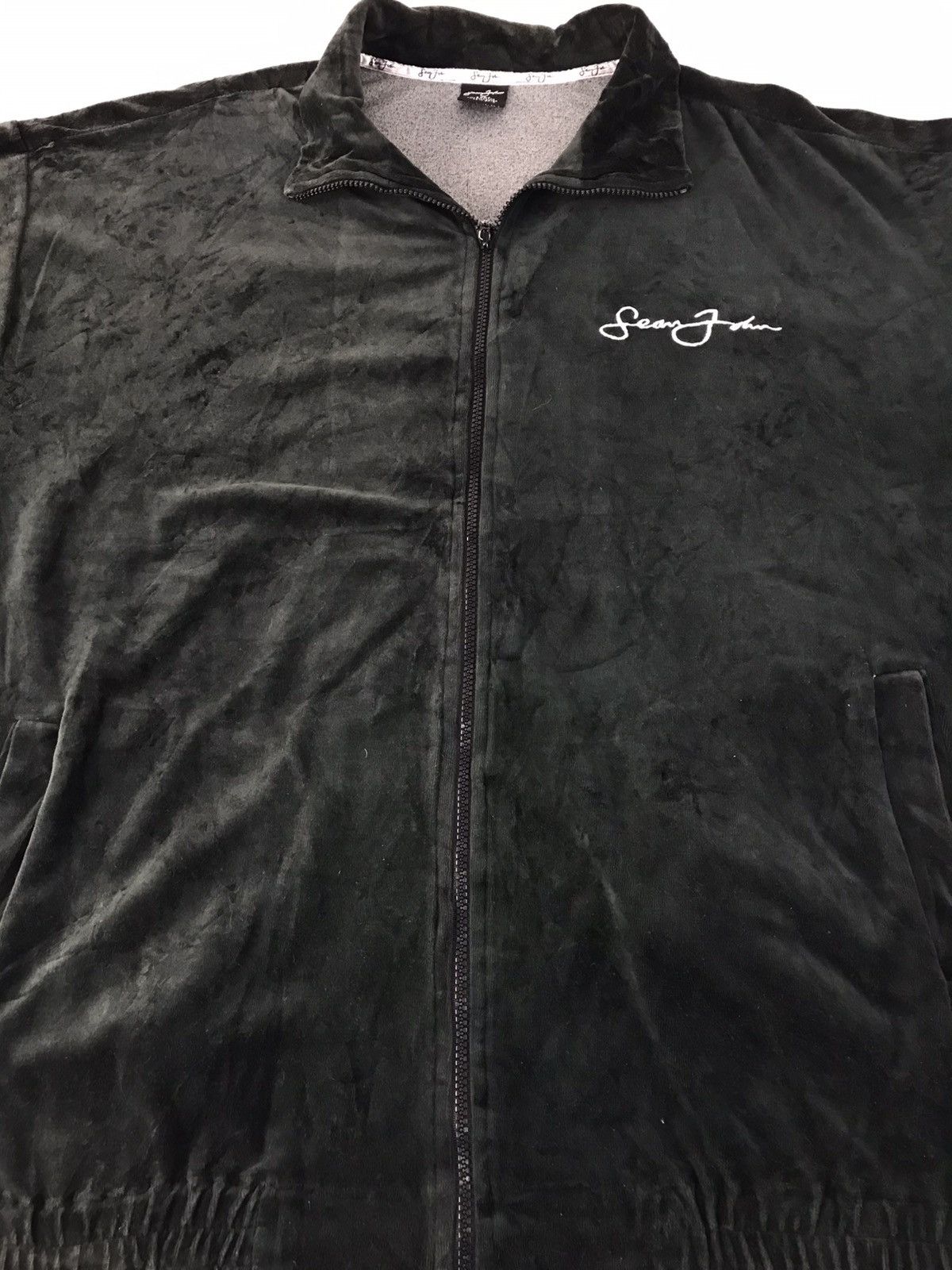 Sean John × Vintage Sean John Velvet Fleece Zip Up Spell Out Embroidery Logo Size US XL / EU 56 / 4 - 5 Thumbnail