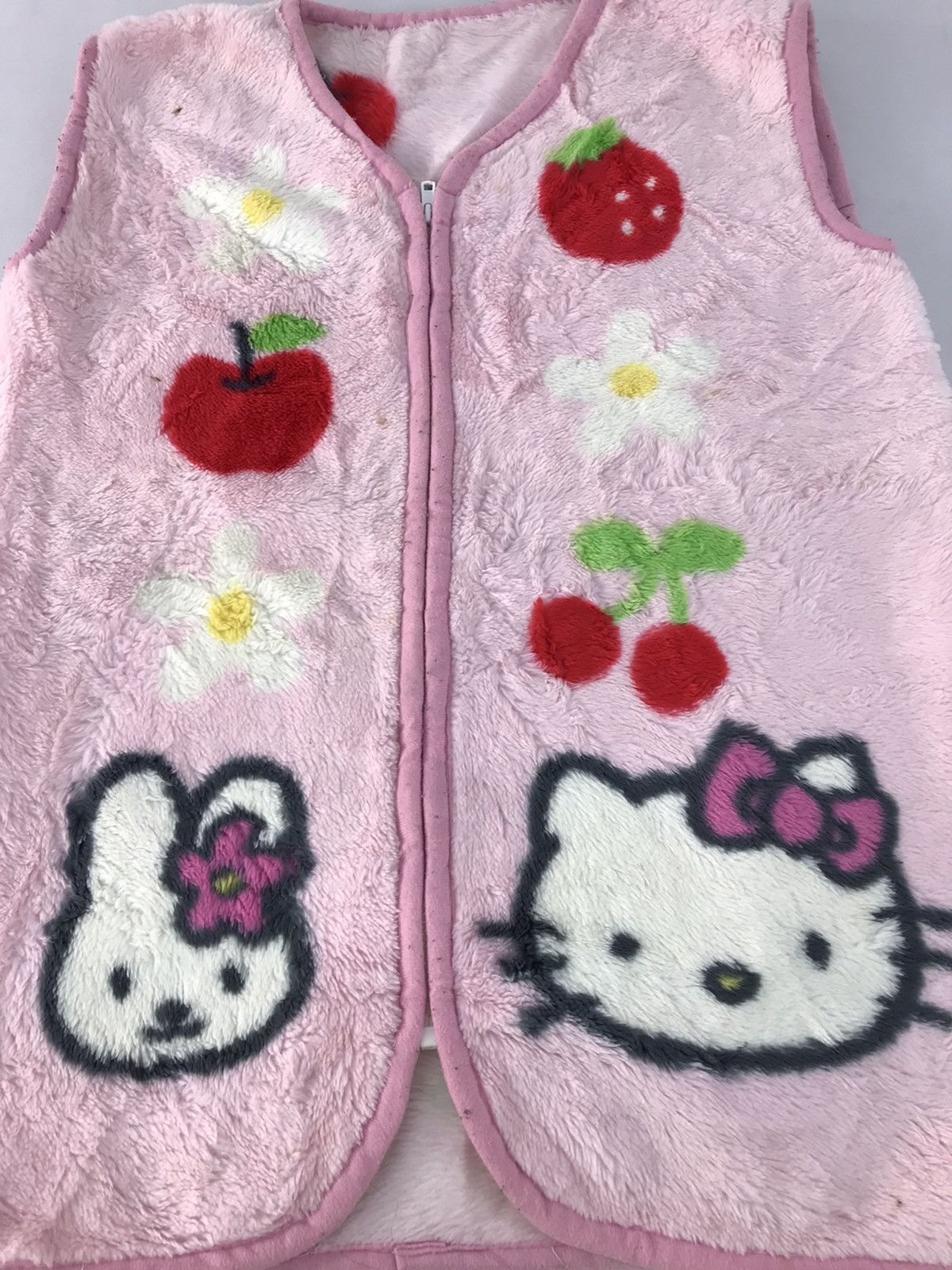 Japanese Brand Sanrio License Hello Kitty Vest Fluffy Fleece Jacket Size M / US 6-8 / IT 42-44 - 3 Thumbnail
