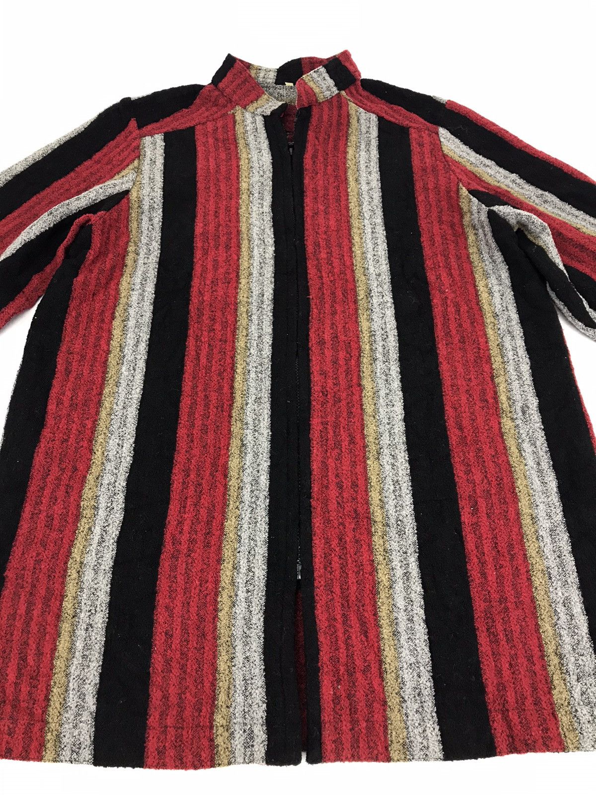 Designer × Vintage Vintage Knitwear Zip Up Style Striped Block Design Size US M / EU 48-50 / 2 - 2 Thumbnail